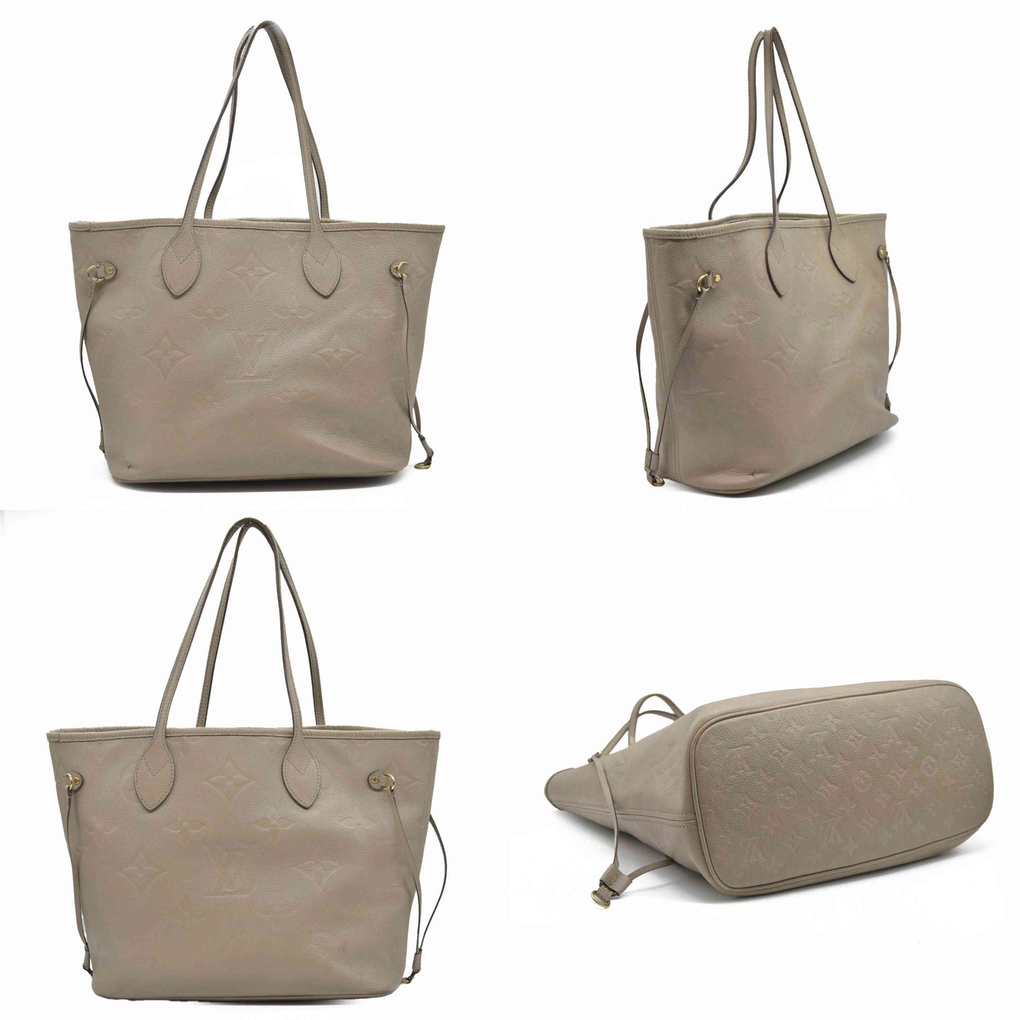 $2940 Louis Vuitton Empreinte Monogram Giant Neverfull MM Tourterelle RFID