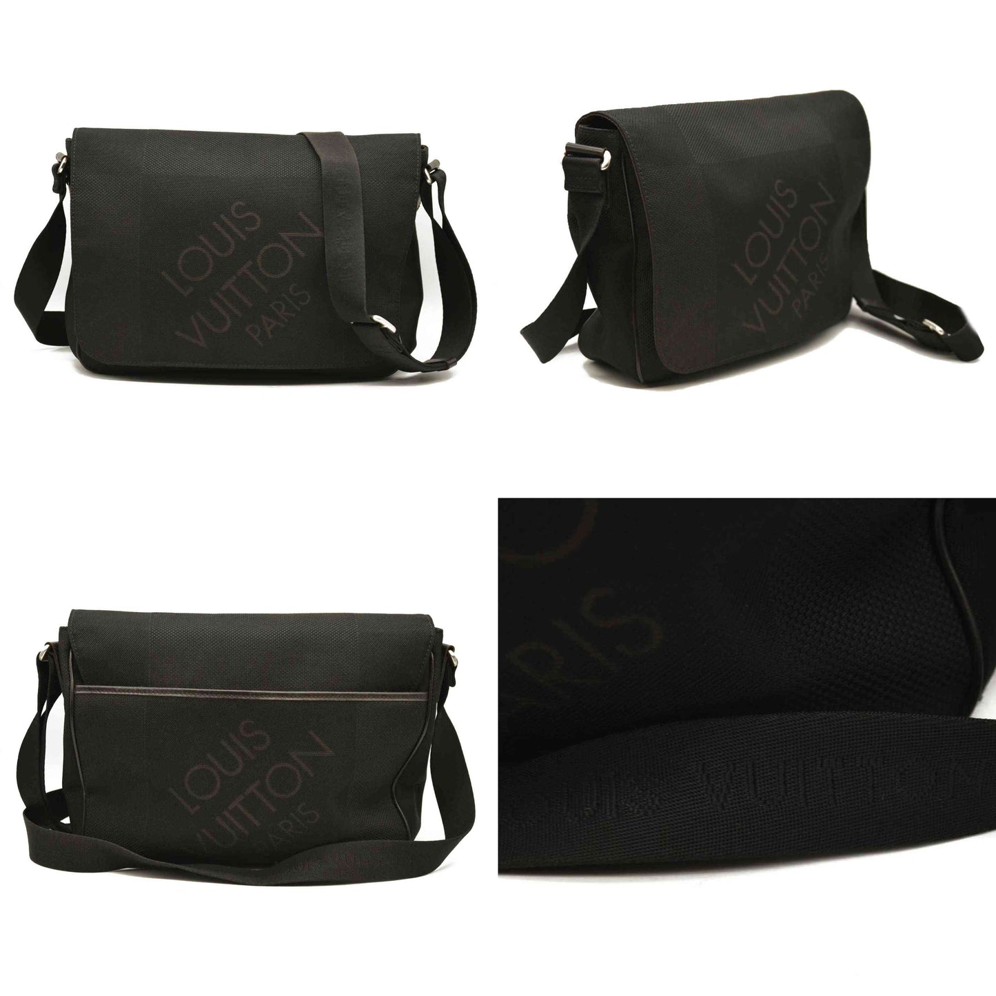 LOUIS VUITTON  Damier Geant Petit Messenger Bag Black  VI4098
