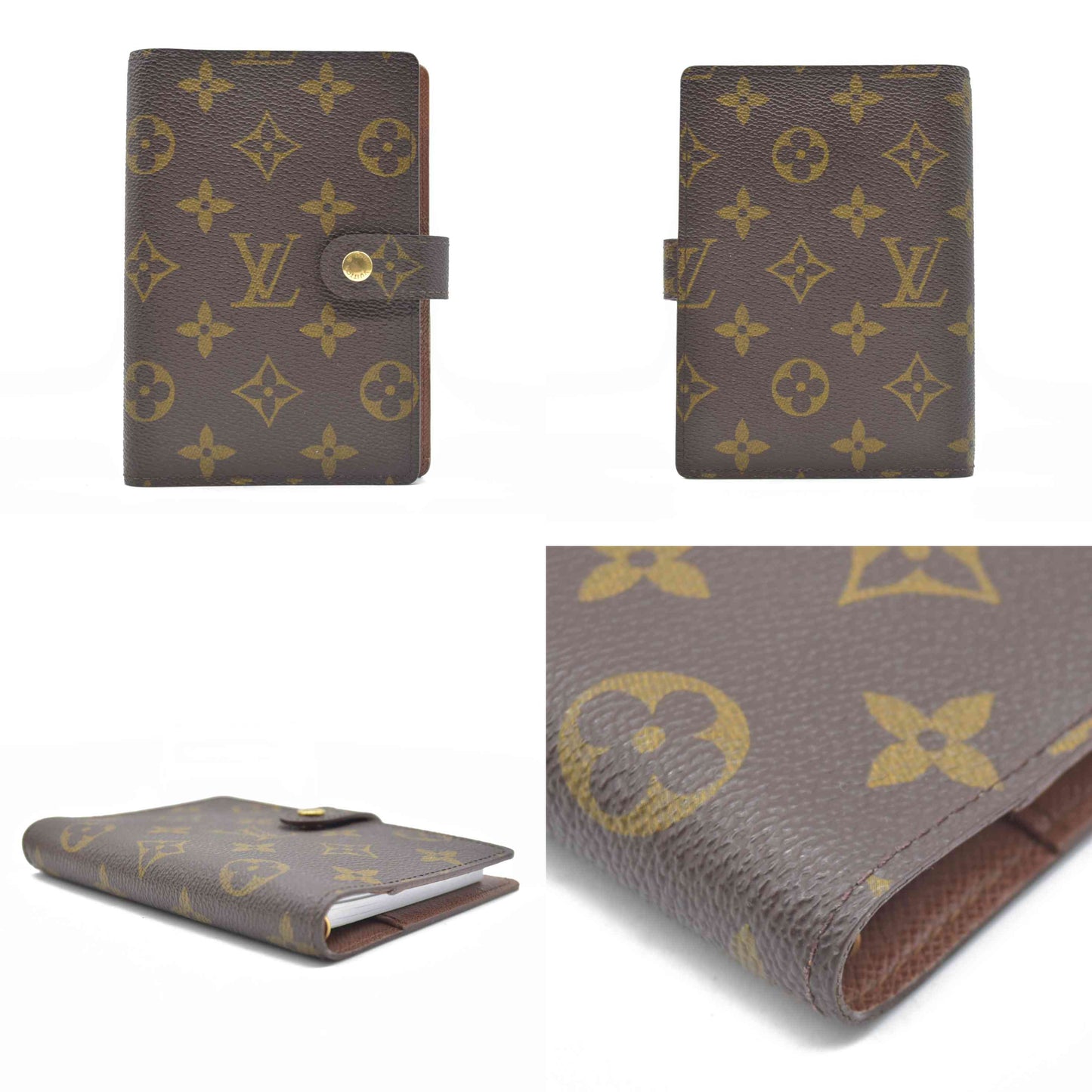 $505  Louis Vuitton Monogram Agenda PM Notebook Cover Brown CA1926 1996 CONSIGNMENT