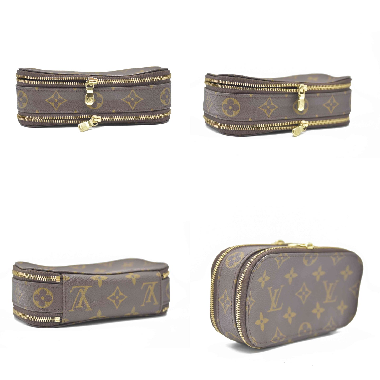 $580 Louis Vuitton Monogram Trousse Blush PM Cosmetic Pouch Bag Jewlery Case