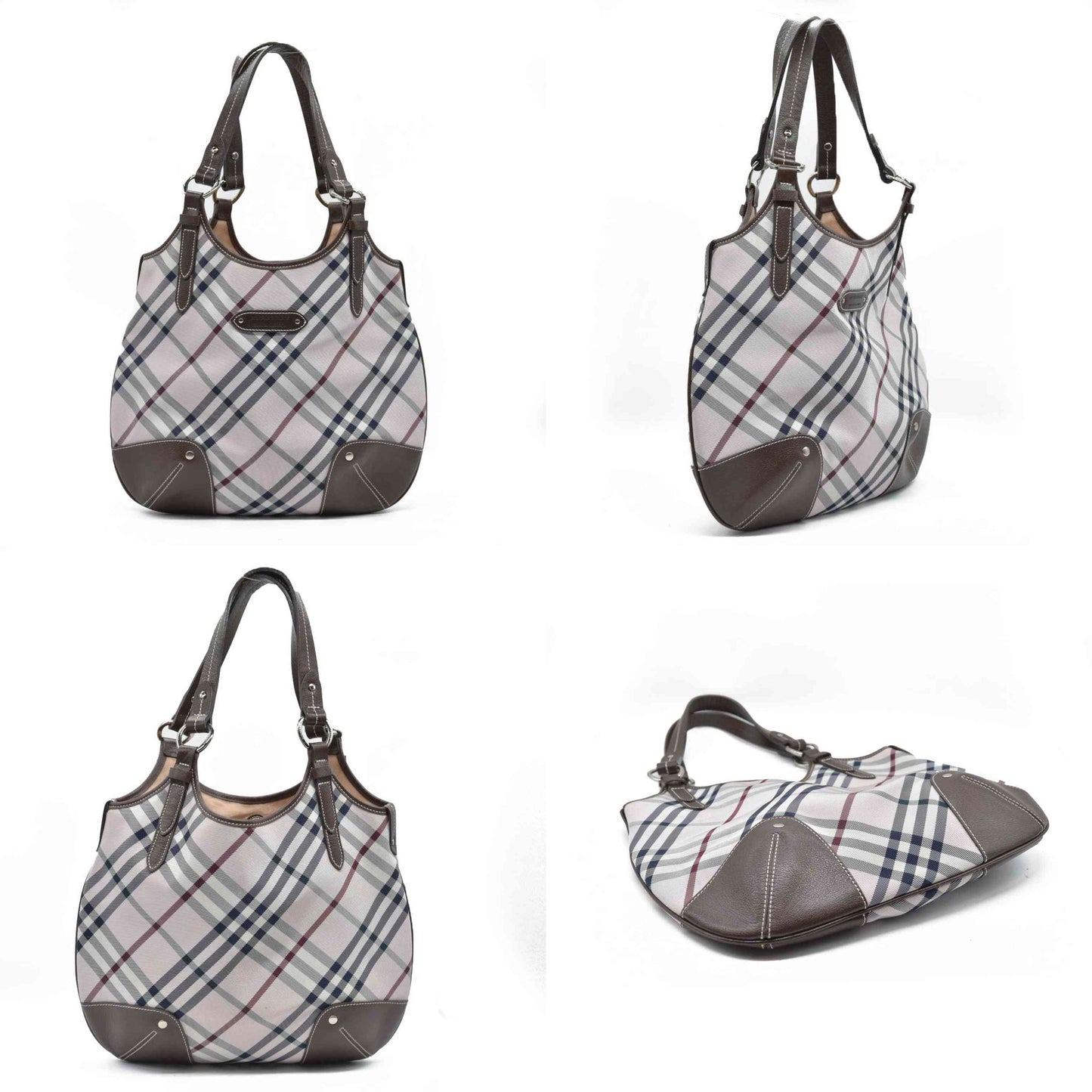 BURBERRY Nova Check Blue Label Shoulder Bag Nylon Pink