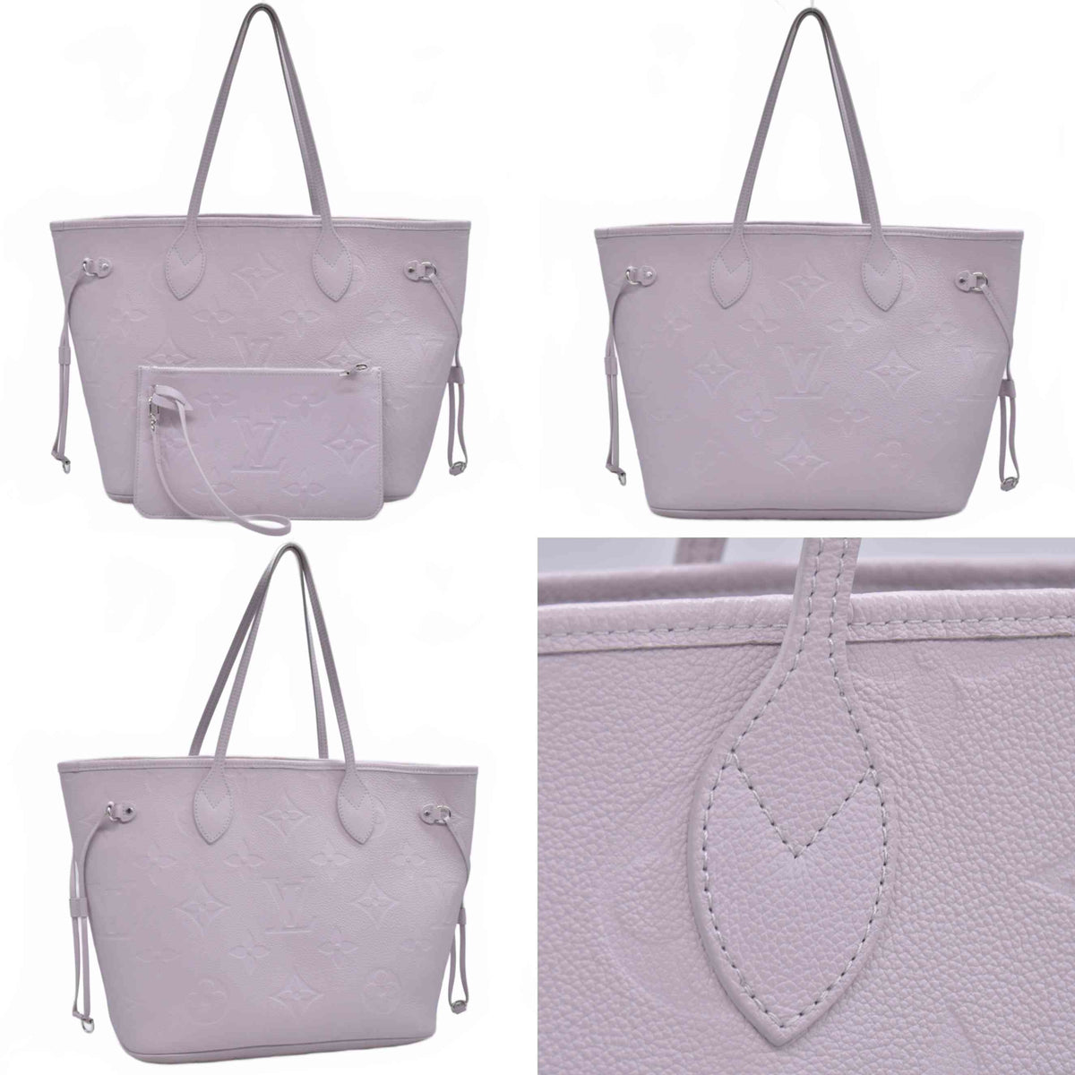 $3050 Louis Vuitton Neverfull MM Empreinte Grey Brume RFID