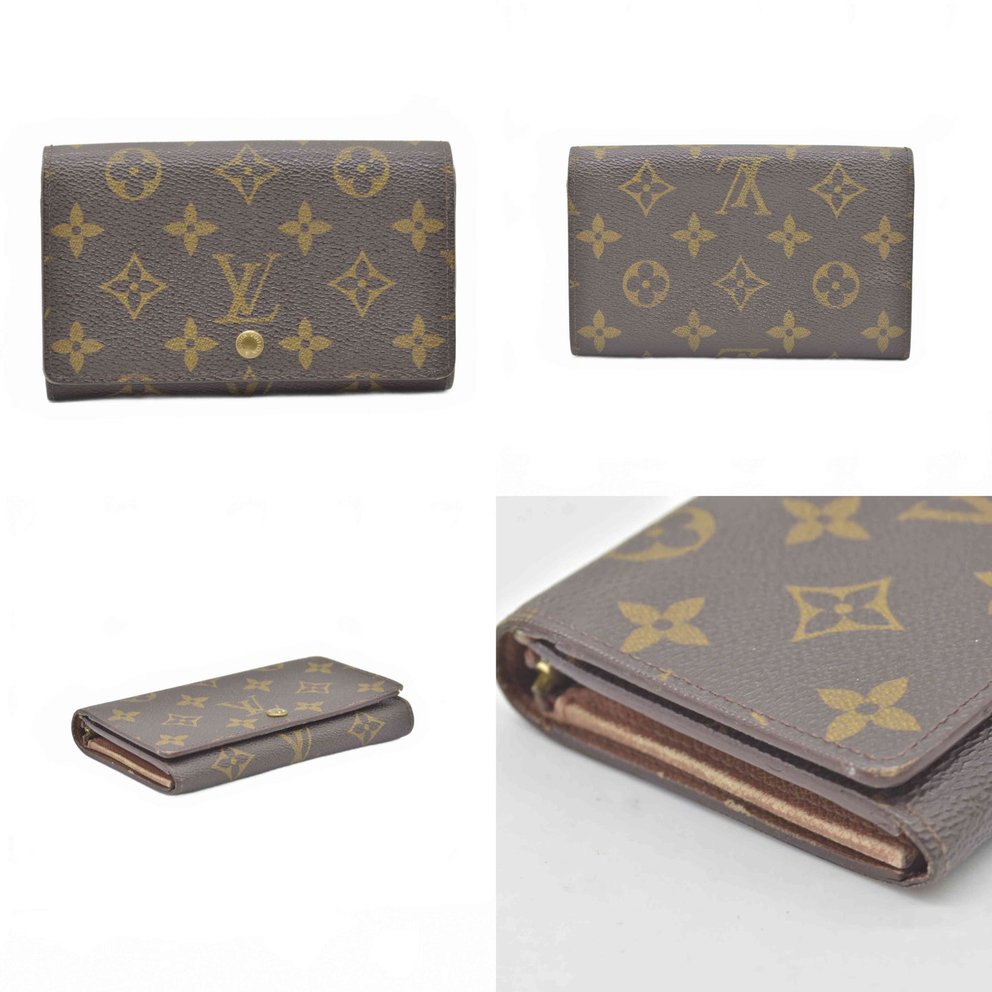 $560 1996 Louis Vuitton Monogram Porte-Monnaie Tresor Wallet  MI0916