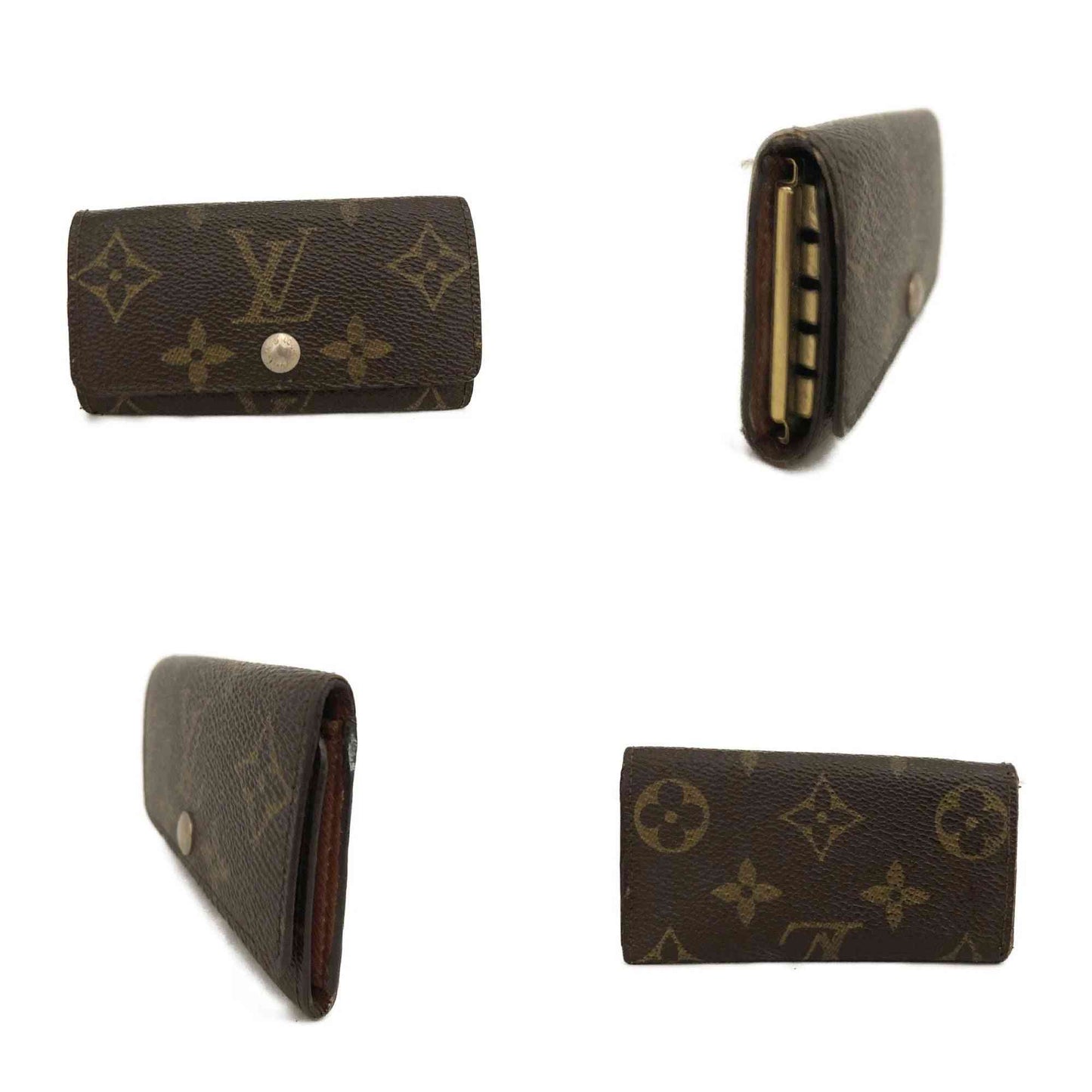 Louis Vuitton Monogram Multicles 4 Ring Key Case Brown