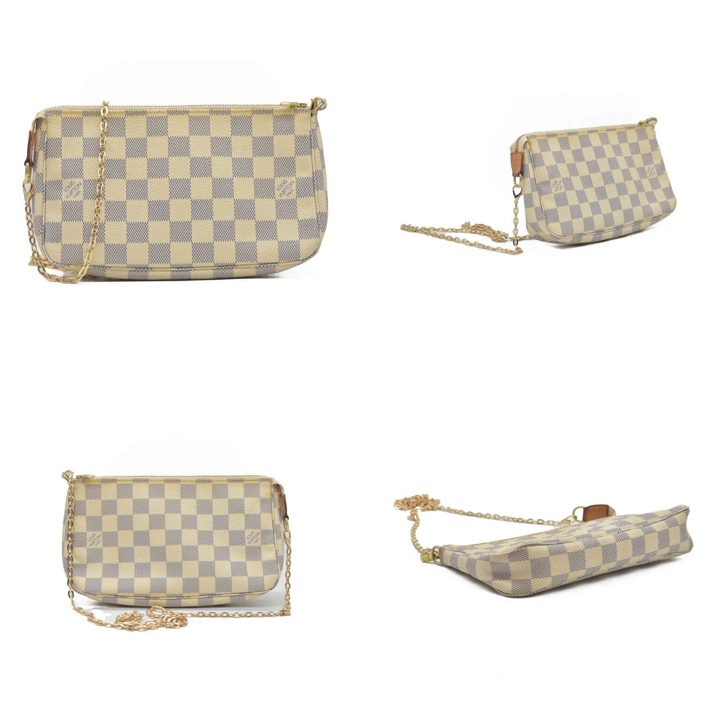 $1290 2007 Louis Vuitton Damier Azur Pochette Accessories CA5027