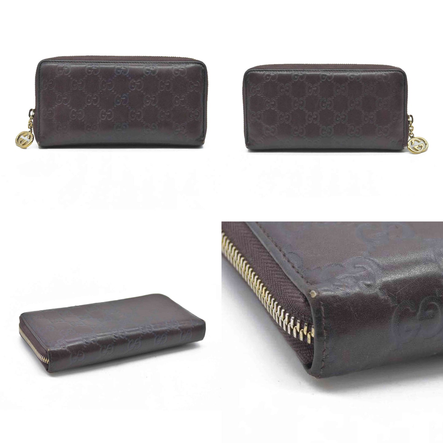 $900 CONSIGNMENT Gucci Leather Printed Continental Wallet