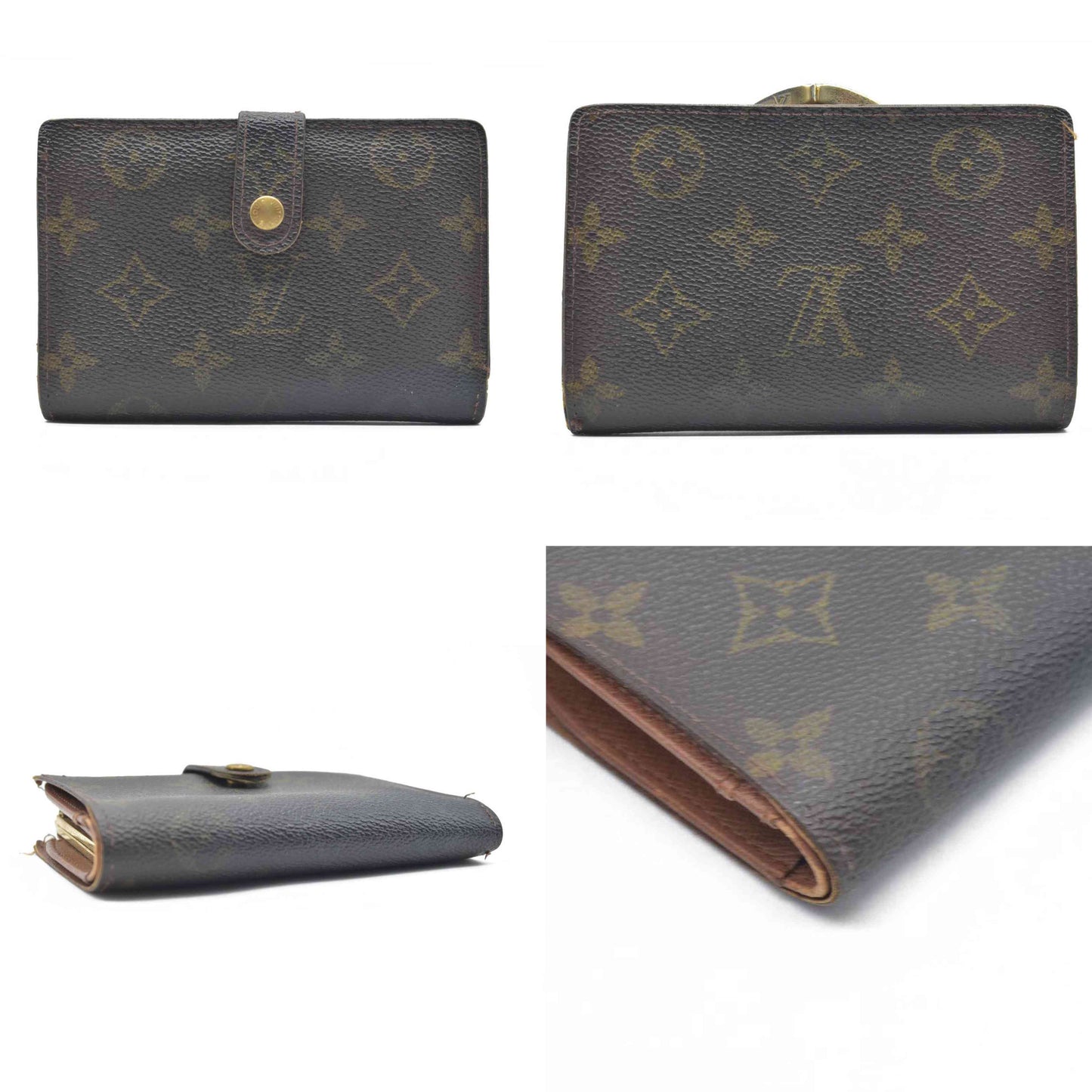 $720 Louis Vuitton Monogram Kisslock French Purse MI0020