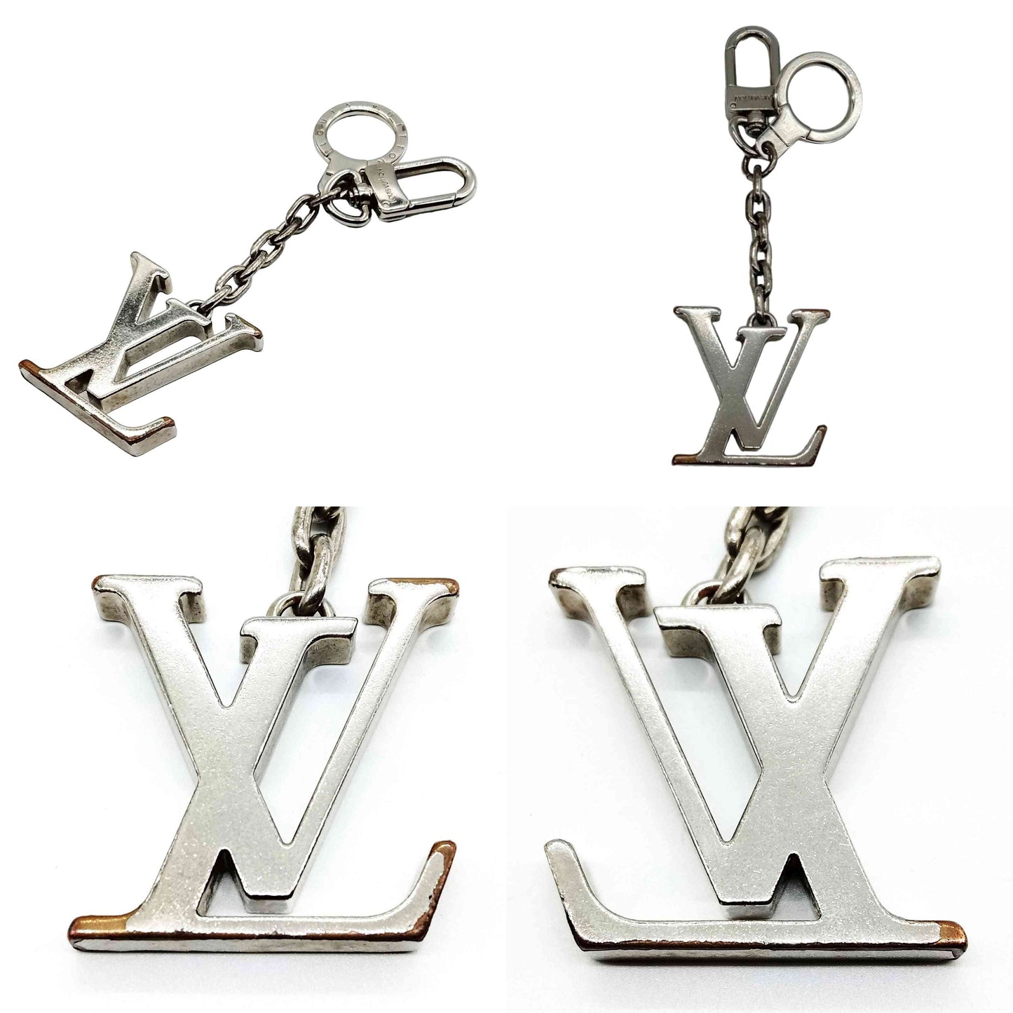 $320 Louis Vuitton Silver Dimension Key Holder and Bag Charm LE0150