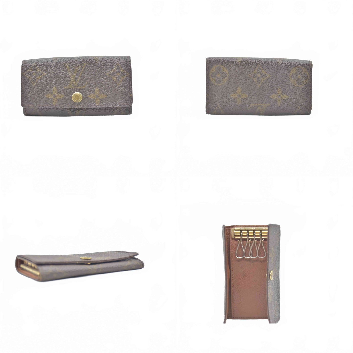$345 1999 Louis Vuitton Monogram Multicles 4 Ring Key Case Brown TH1919 CONSIGNMENT