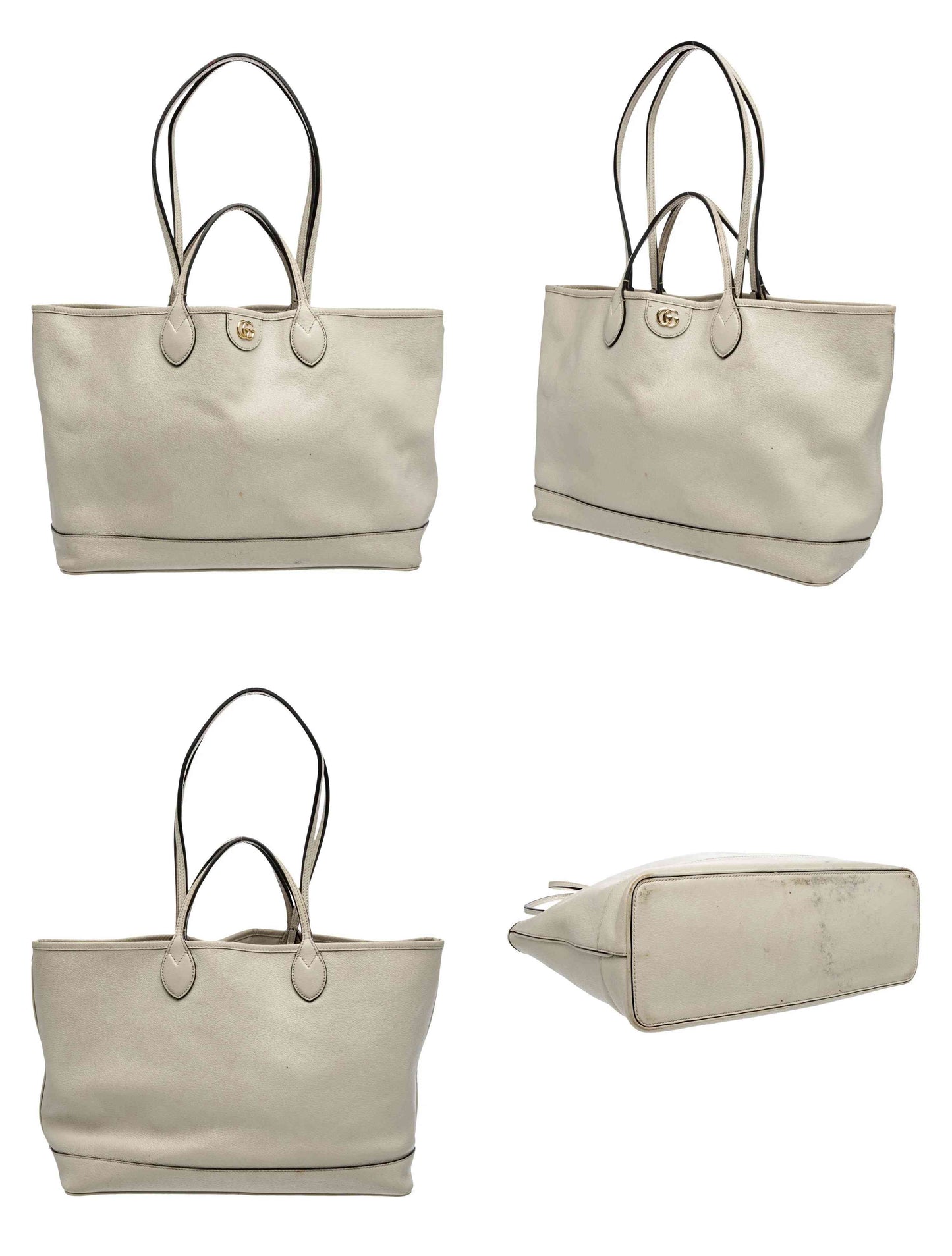 $2250 Gucci Ophidia Medium White Shopper Tote Bag