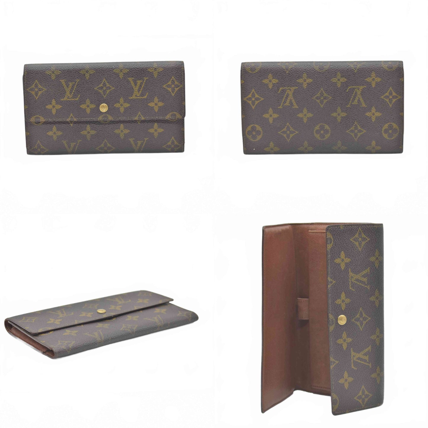 $720 1992 Louis Vuitton Monogram Porte Tresor International Long Wallet MI1902