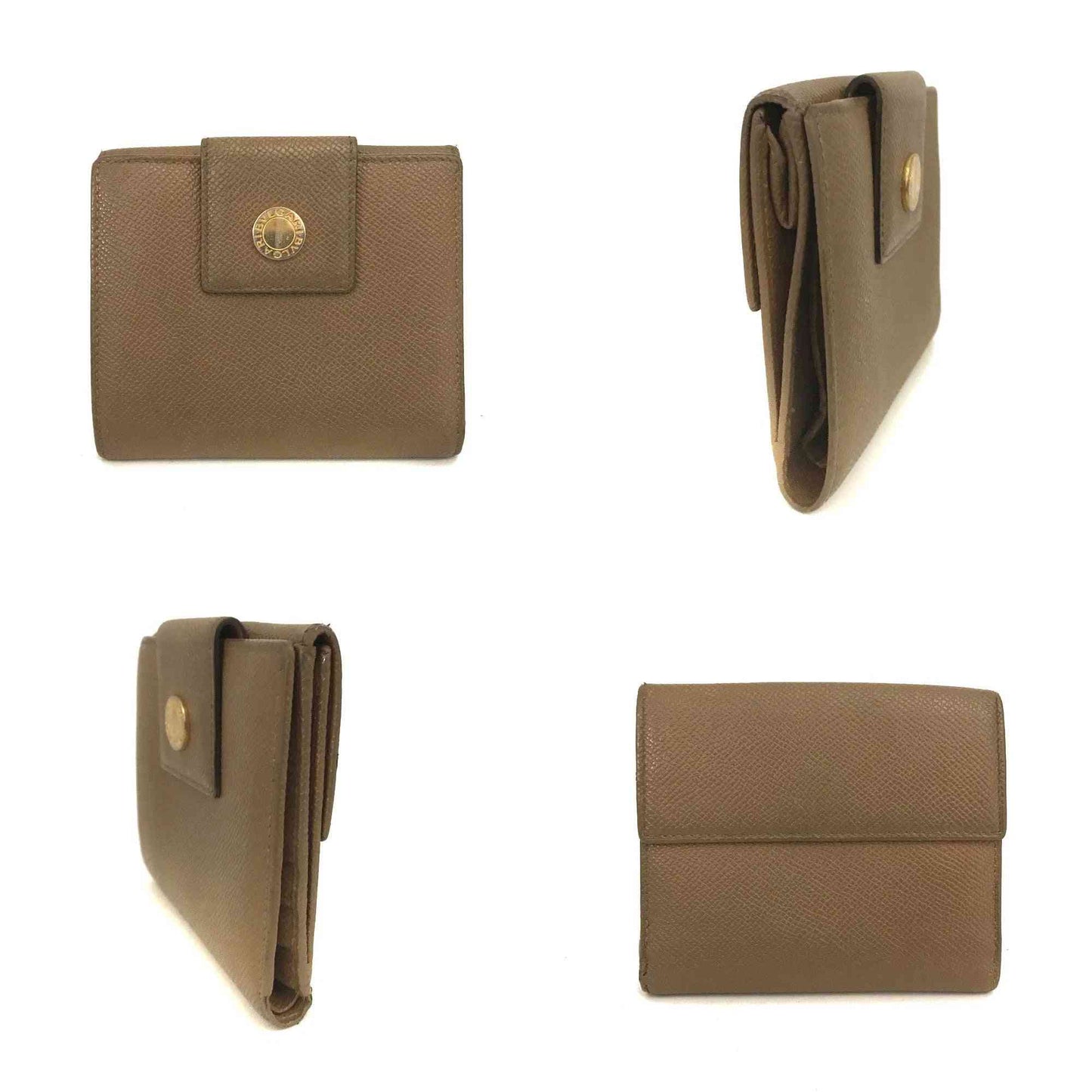 BVLGARI Classico Leather Bifold Wallet Brown