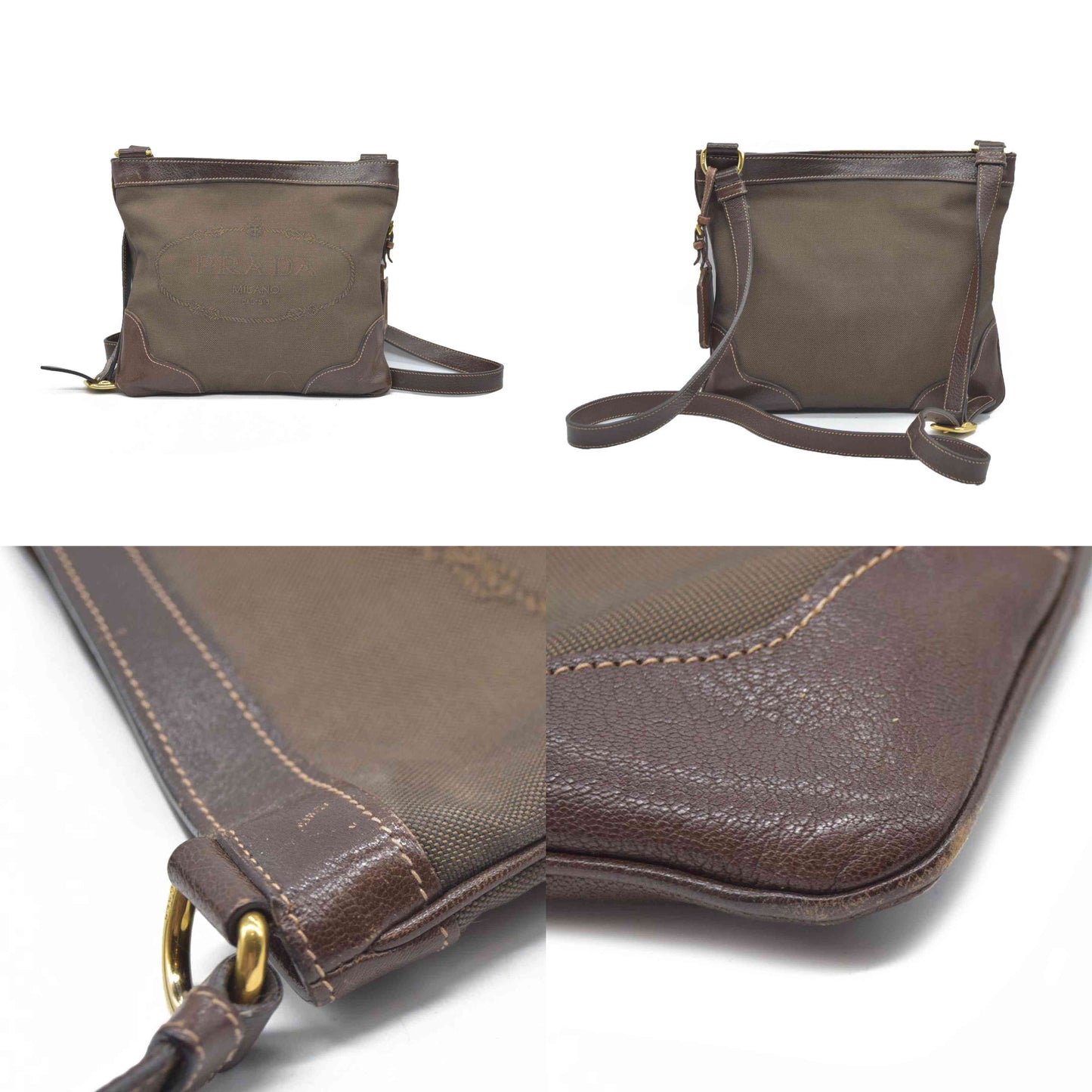 CONSIGNMENT Prada Canapa Logo Jacquard Messenger Bag