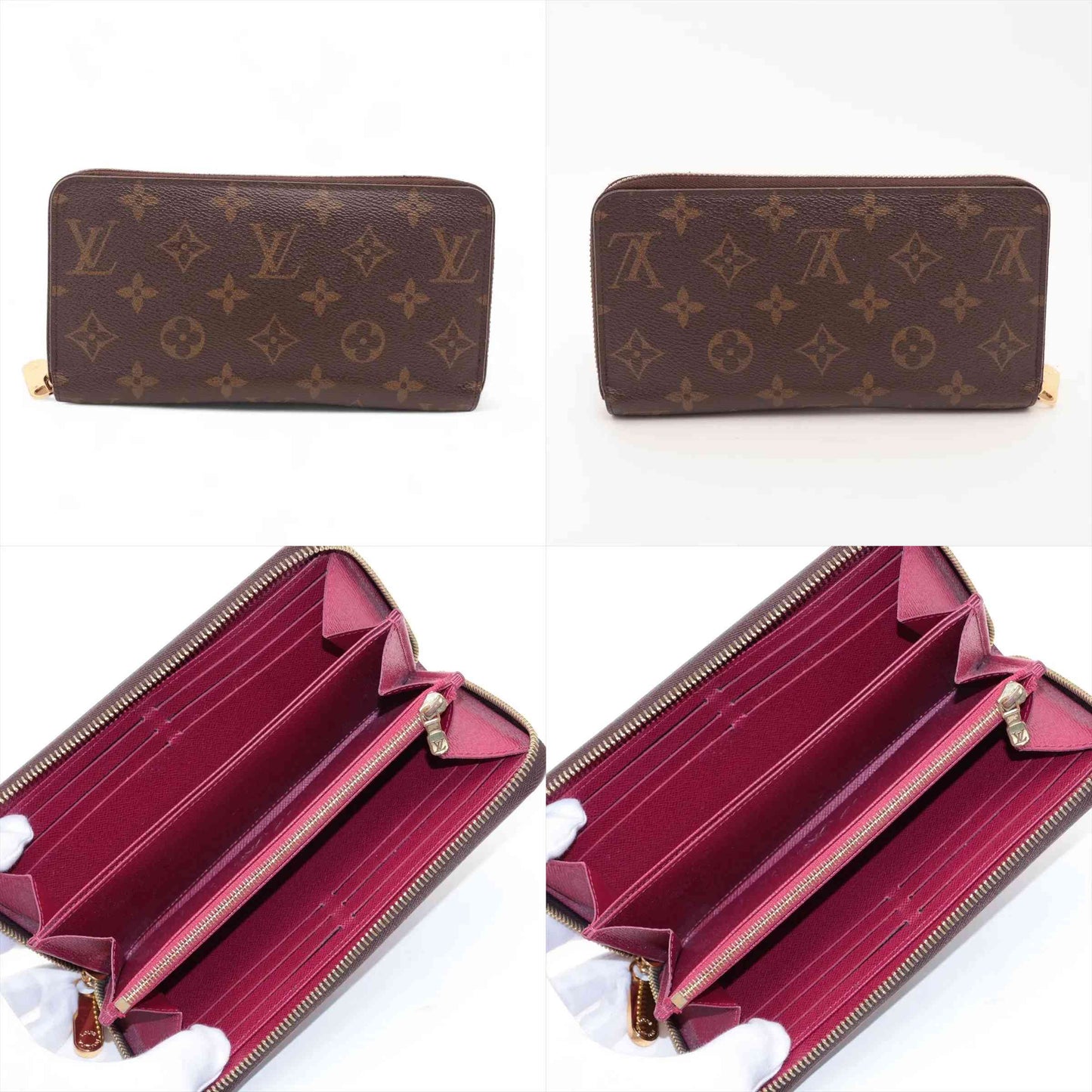 $915 LM0280 2020 Louis Vuitton Monogram Zippy Wallet Fuchsia