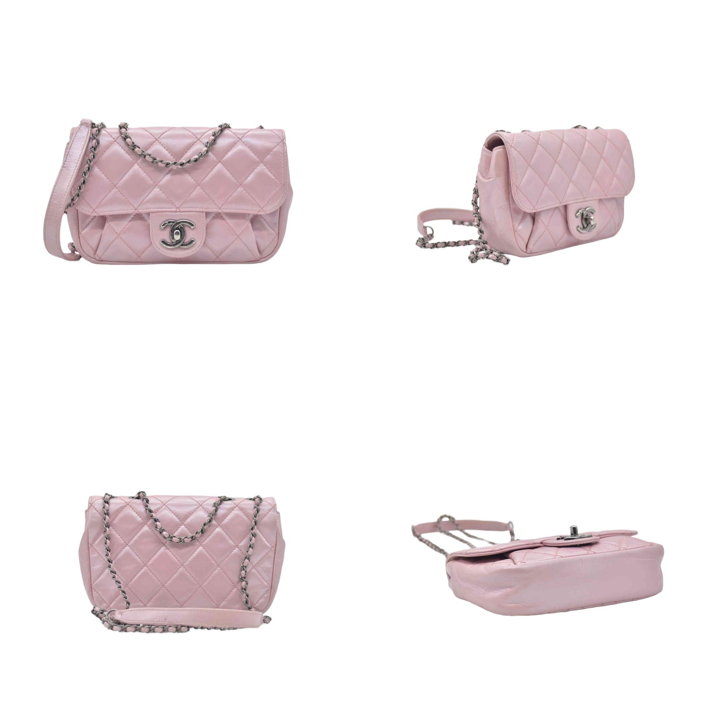$3200 Chanel  Coco Pleats Flap Bag Pink