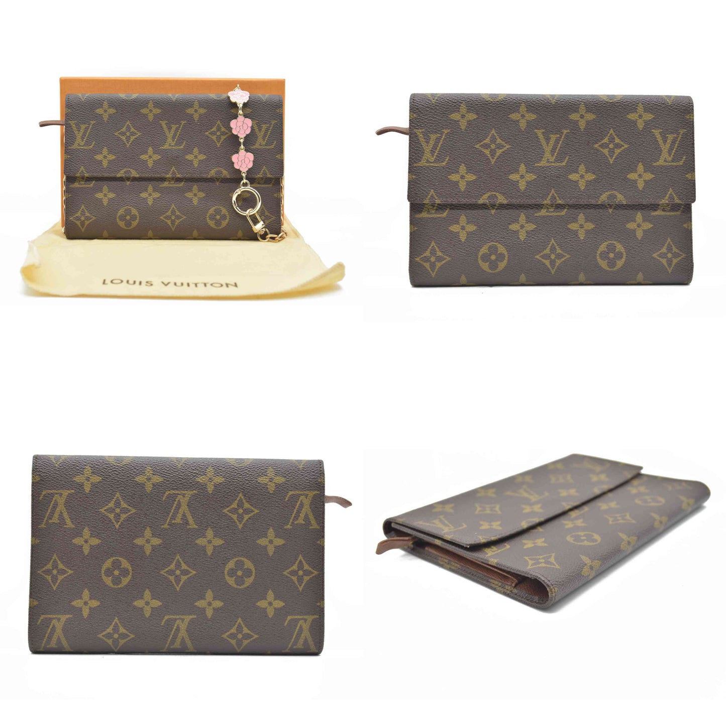 $605 1986 Louis Vuitton Monogram Passport Organizer Clutch CONSIGNMENT 864AN