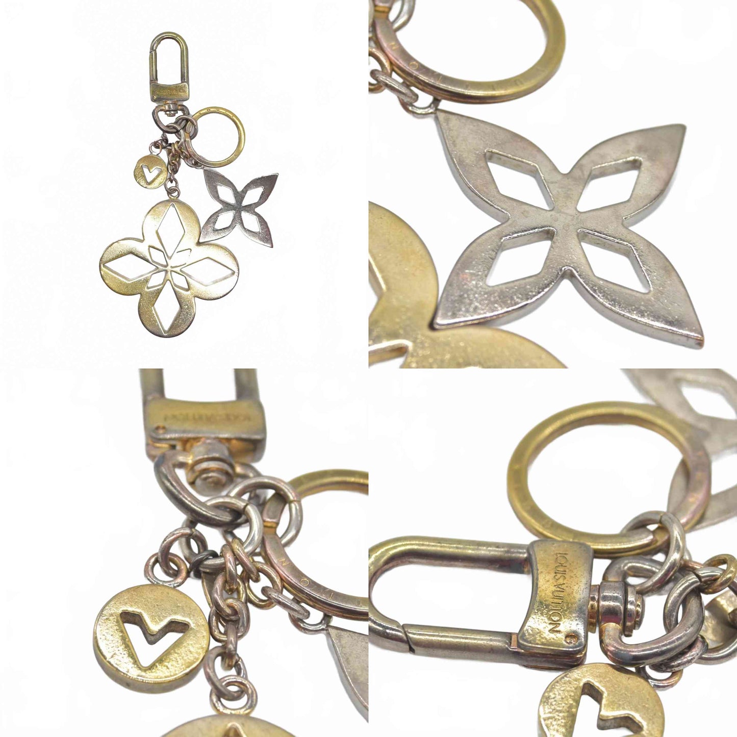 Louis Vuitton Malletage Blossom Bag Charm Key Holder OB0196