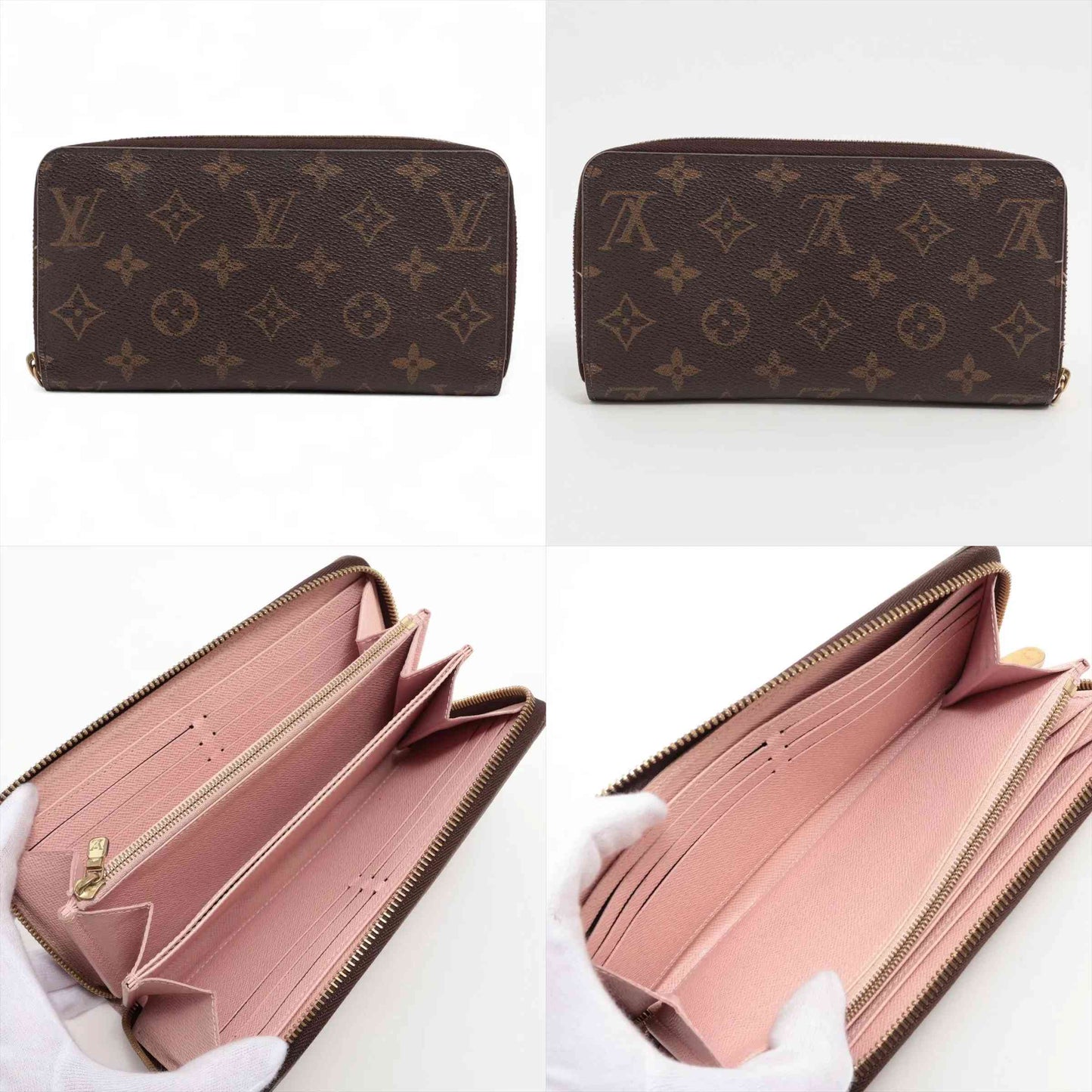 $915 Louis Vuitton Monogram Zippy Wallet Rose Ballerine CA0176