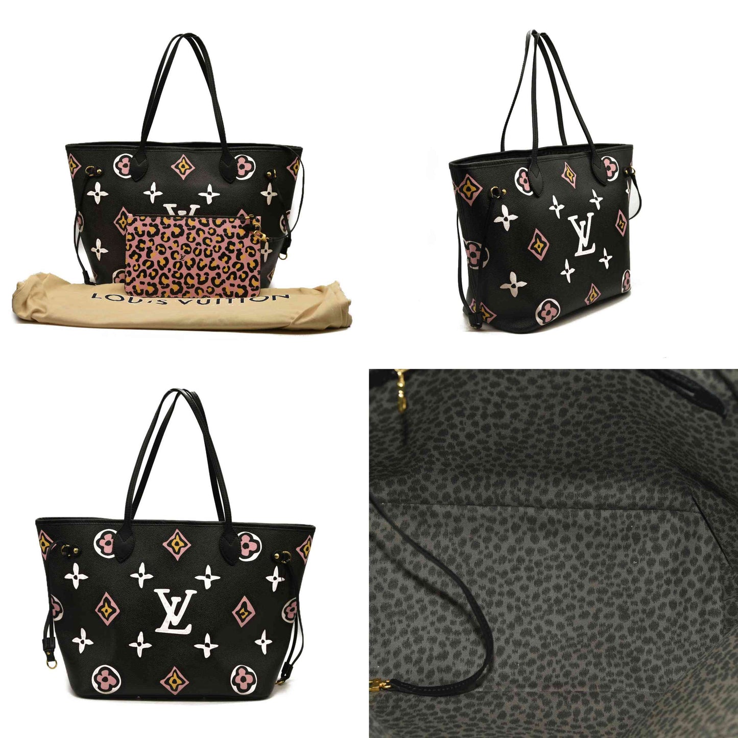 Louis Vuitton  Monogram Giant Wild At Heart Neverfull MM Black RFID