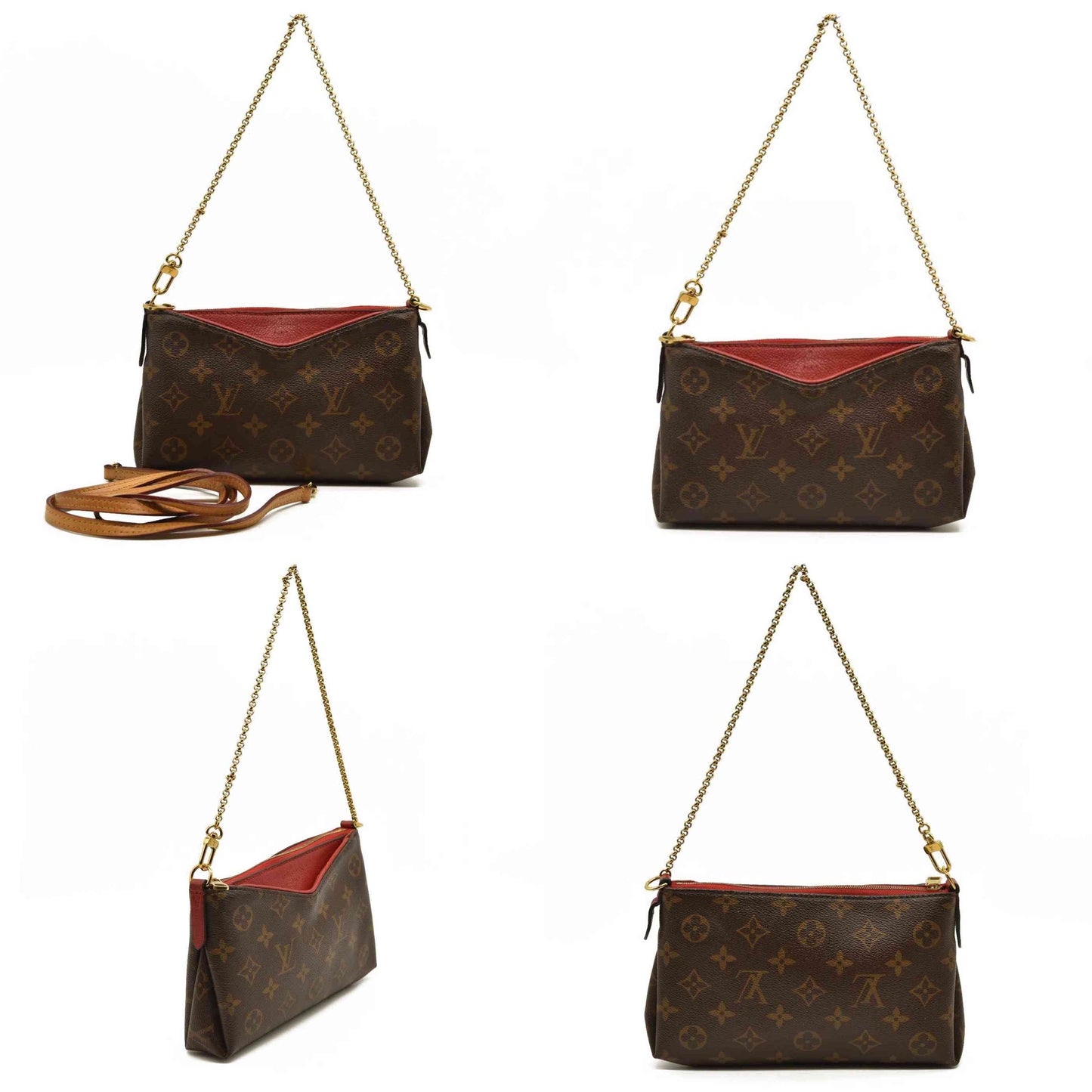 Louis Vuitton Monogram Pallas Clutch Cherry