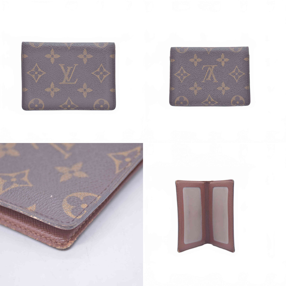 $360 2005 Louis Vuitton Monogram Porte 2 Cartes Vertical Card Holder CA1025 10020990