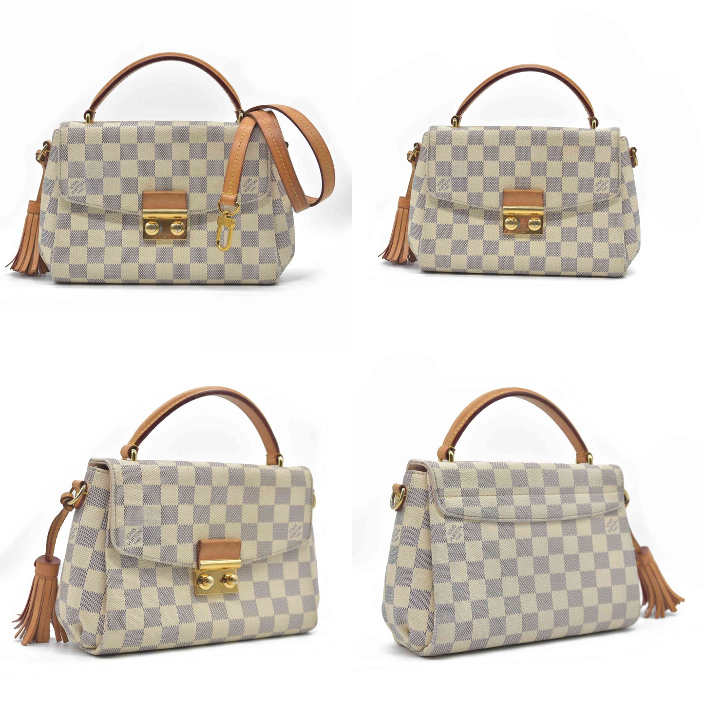 $2000 2017 Louis Vuitton Damier Azur Canvas Croisette Bag SD4127