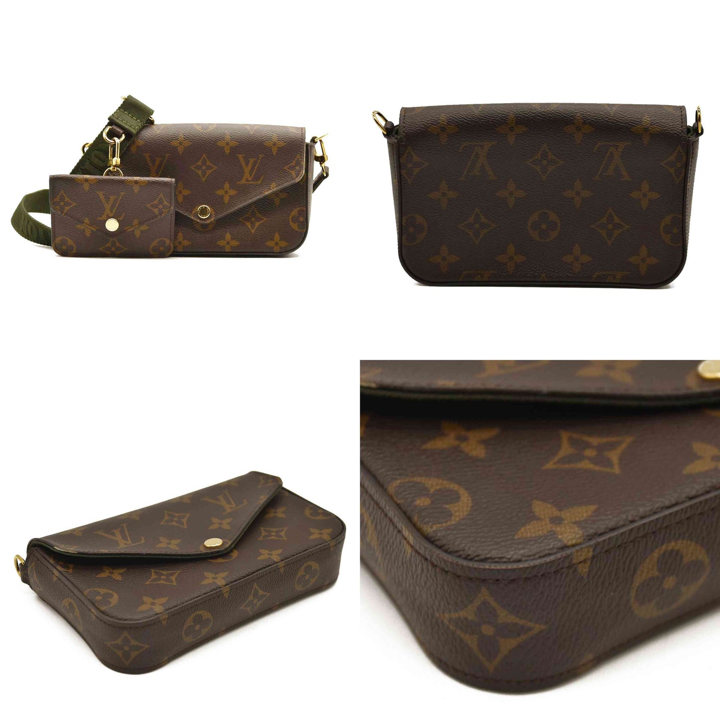 LOUIS VUITTON  Monogram Felicie Strap & Go Kaki