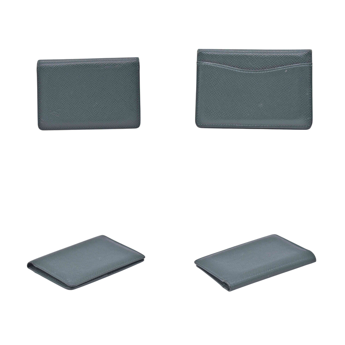 $420 2013 LOUIS VUITTON Taiga Leather Pocket Organizer Card Holder Epicea Green MI0143 CONSIGNMENT 10021206