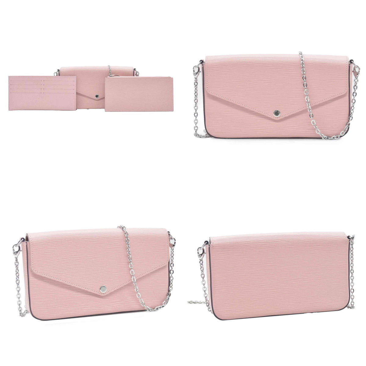 $1770 2017 Louis Vuitton Epi Leather Pochette Felicie Rose Ballerine CONSIGNMENT TJ3107