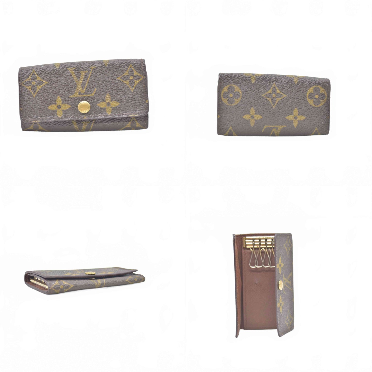 $345 2006 Louis Vuitton Monogram Multicles 4 Ring Key Case Brown TH0026 CONSIGNMENT