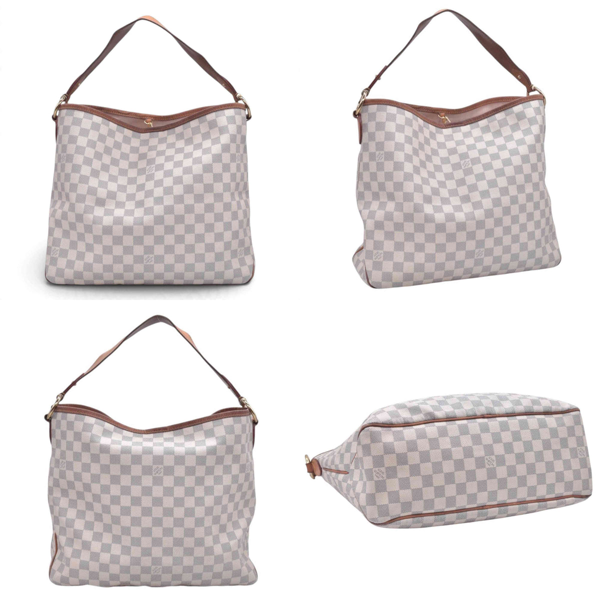 $1450 LOUIS VUITTON Damier Azur Delightful MM Shoulder Bag CONSIGNMENT 10021443