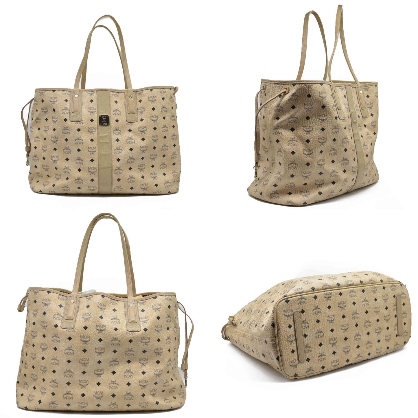 $830 MCM Tote Beige Large Liz Reversible Tote