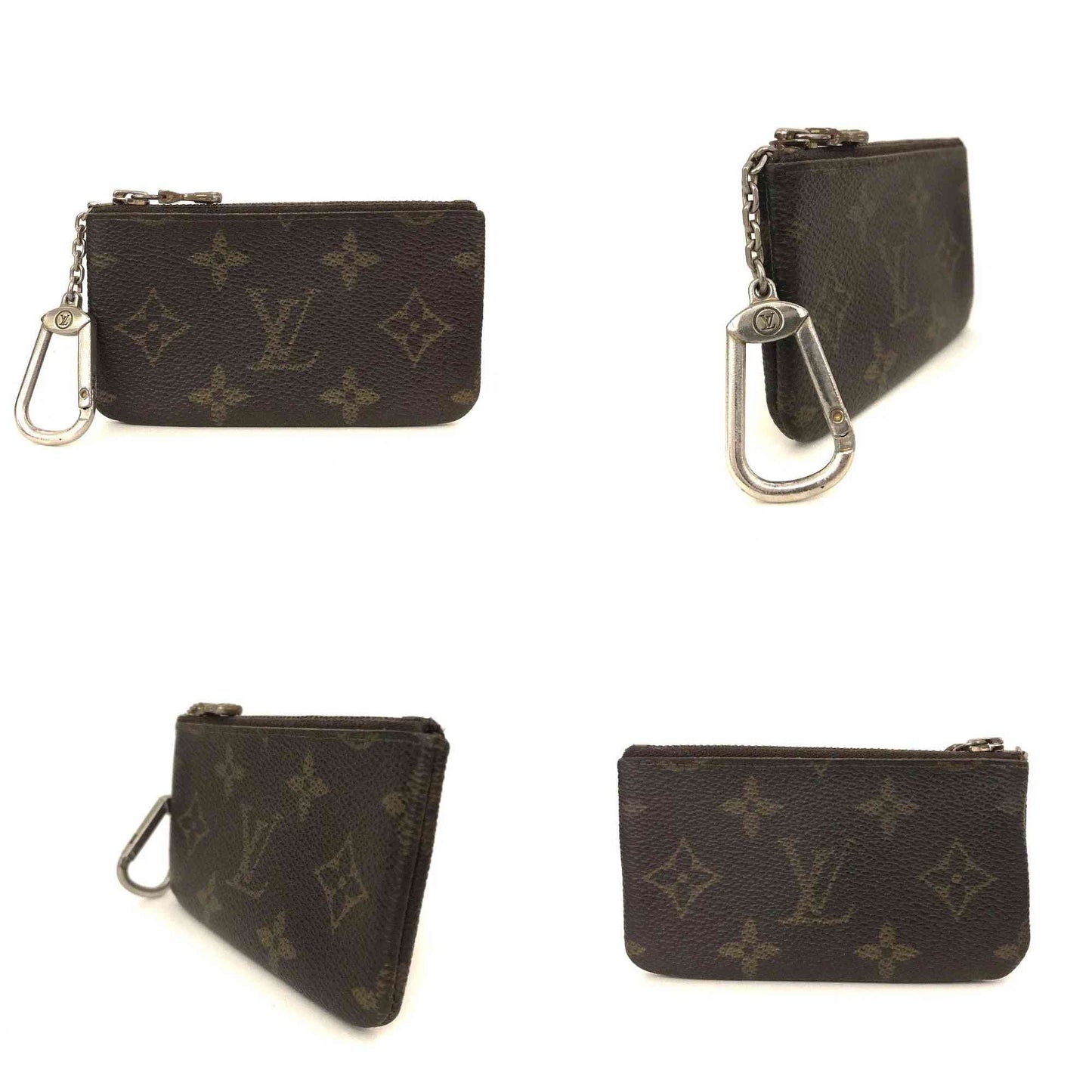 Louis Vuitton Monogram Pochette Cles Wallet Coin Purse Brown 8901ET