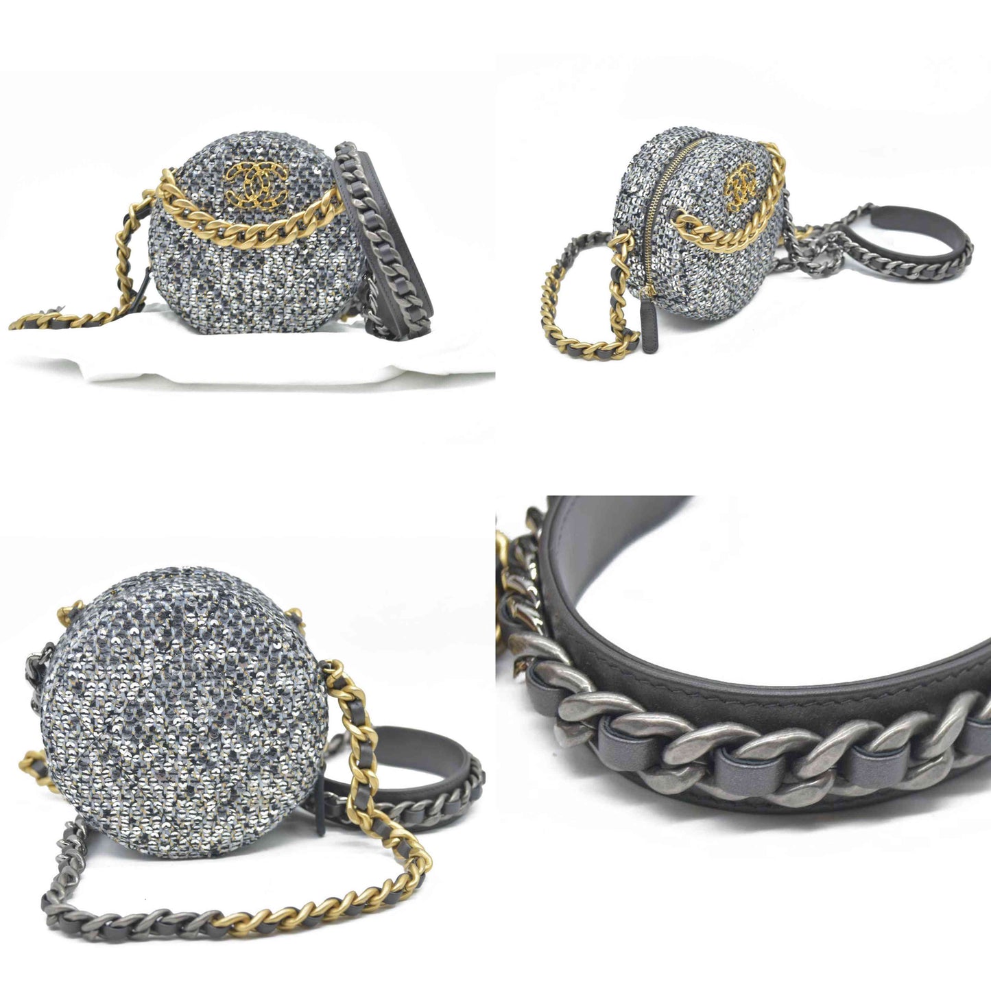 Chanel Sequin 19 Round Clutch on Chain