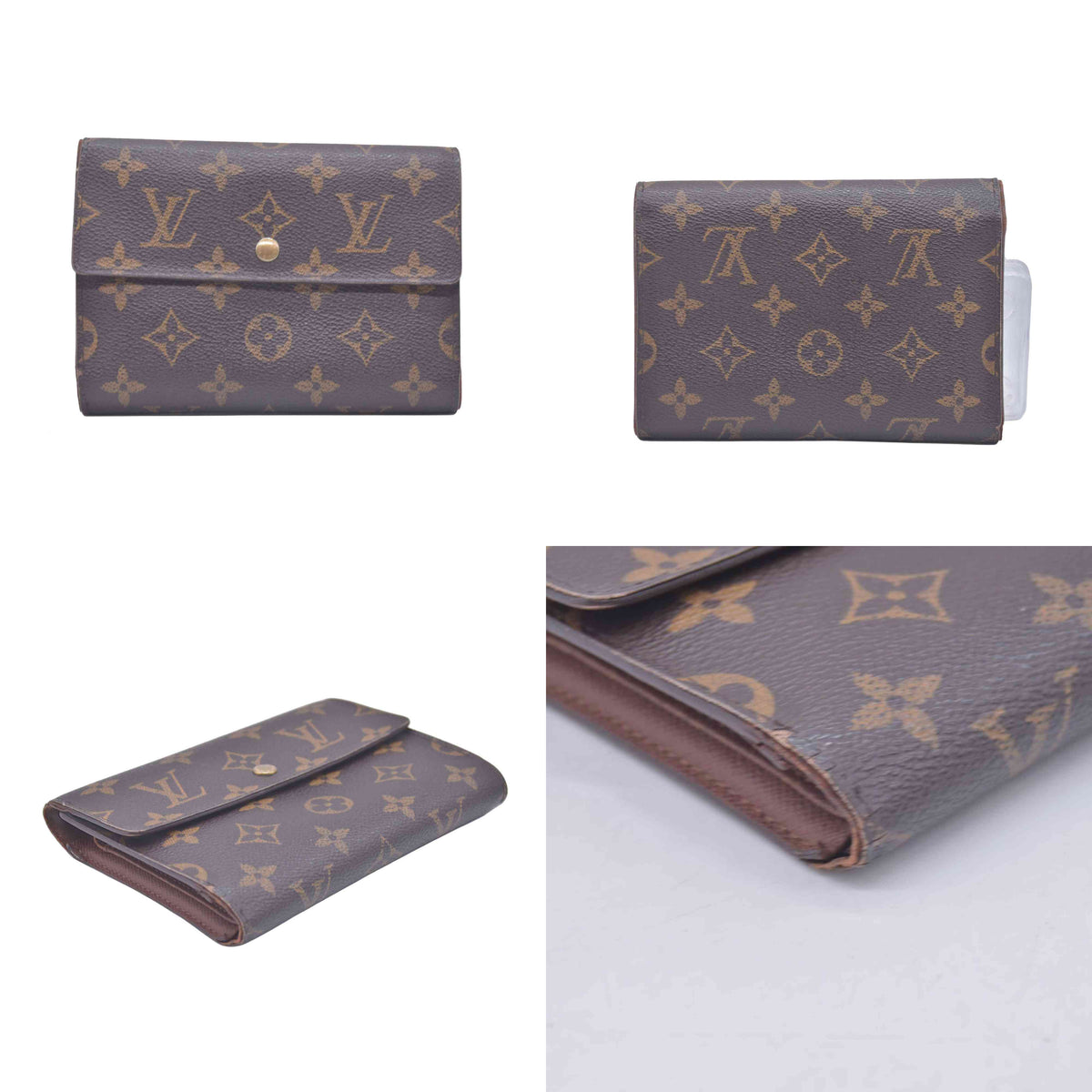 $550 2004 Louis Vuitton Monogram Porte Tresor Etui Papiers Wallet SP0024 CONSIGNMENT 10020927
