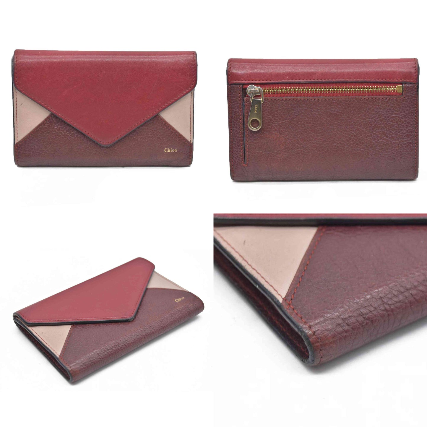 Chloe Patchwork Leather Trifold Wallet MultiColor