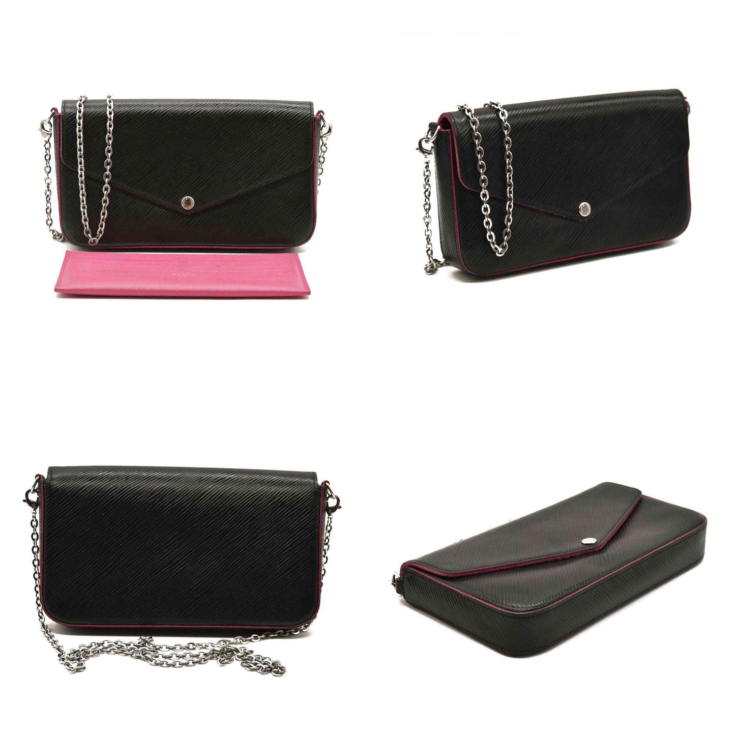 Louis Vuitton  Epi Pochette Felicie Black Hot Pink