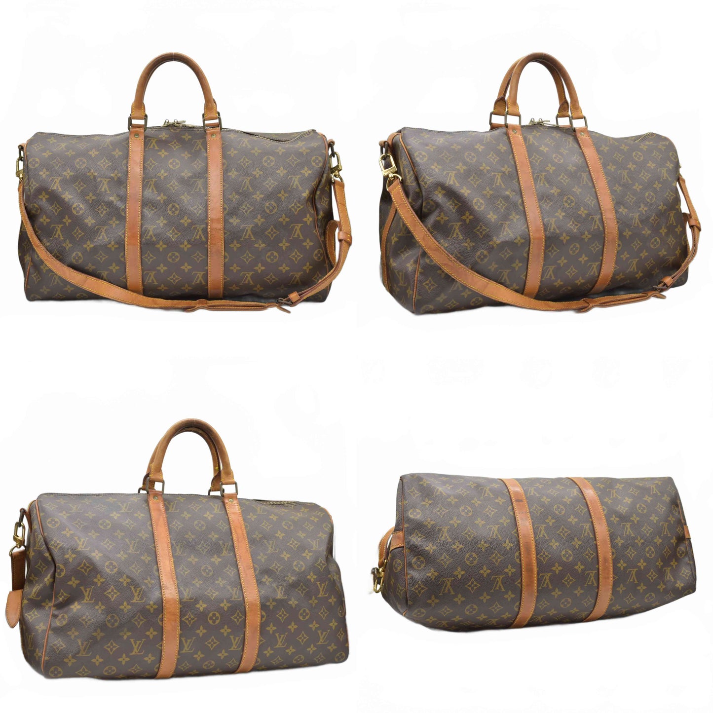 $2630 Louis Vuitton Keepall Bandouliere 50 Brown Monogram VI1920 1990