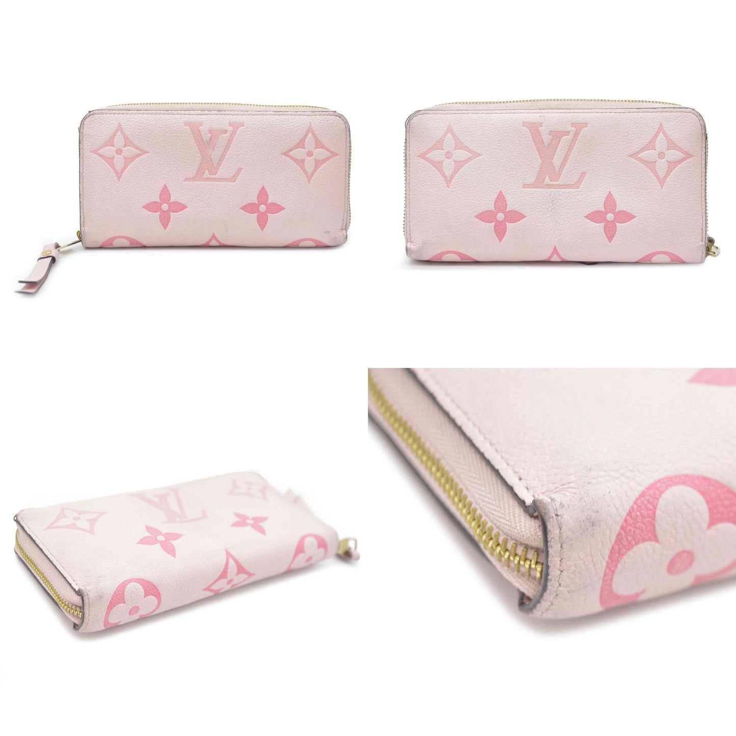 LOUIS VUITTON Empreinte Monogram Giant By The Pool Zippy Wallet Bouton De Rose RFID