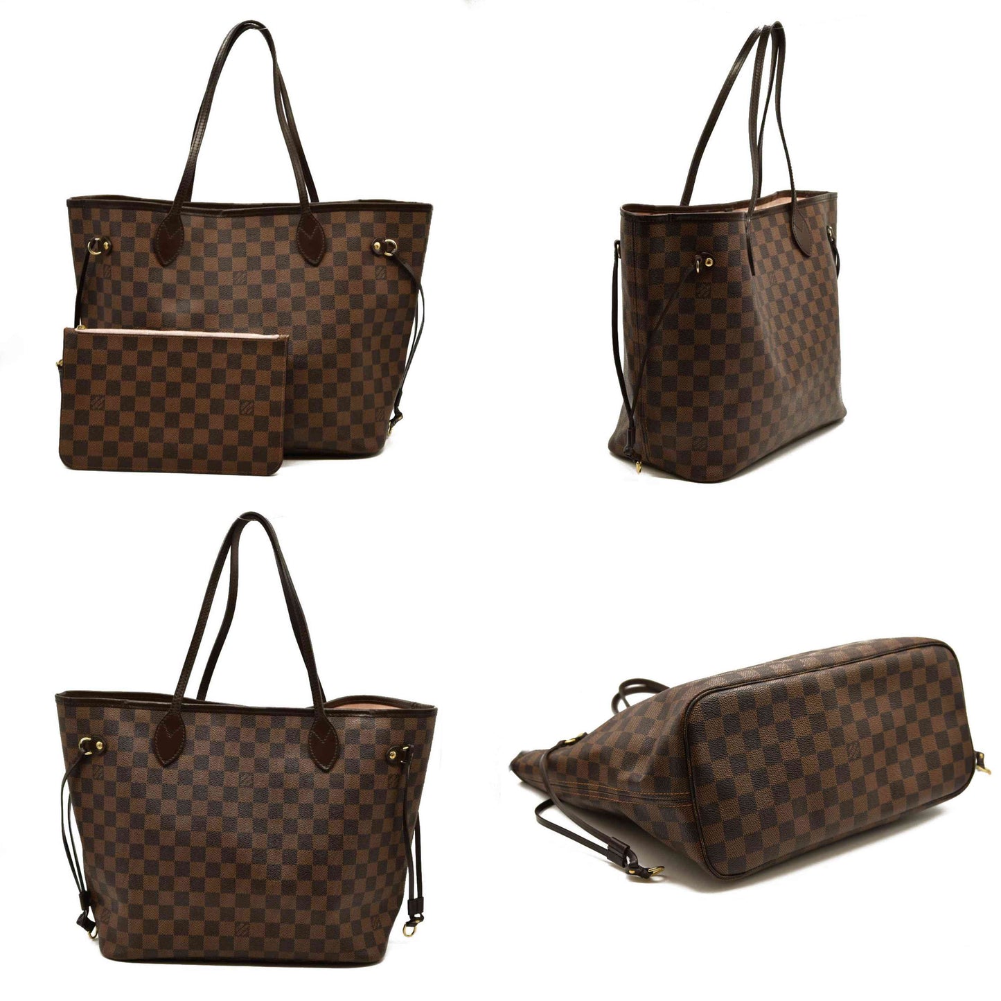 Louis Vuitton  Damier Ebene Neo Neverfull MM Rose Ballerine