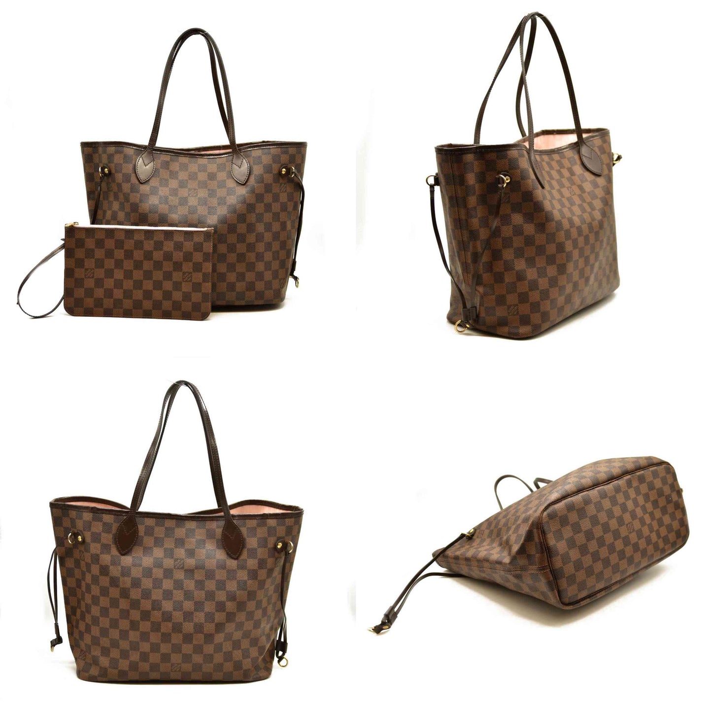 Louis Vuitton  Damier Ebene Neo Neverfull MM Rose Ballerine - Minor Stains on interior