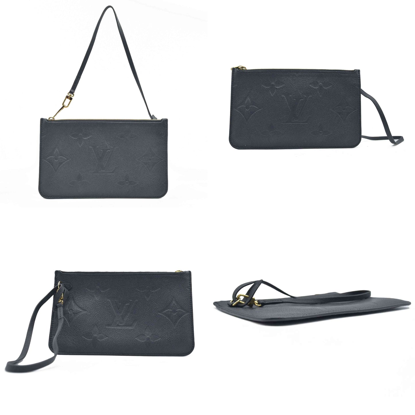 $1200 Louis Vuitton Empreinte Monogram Giant Neverfull MM Pochette Black
