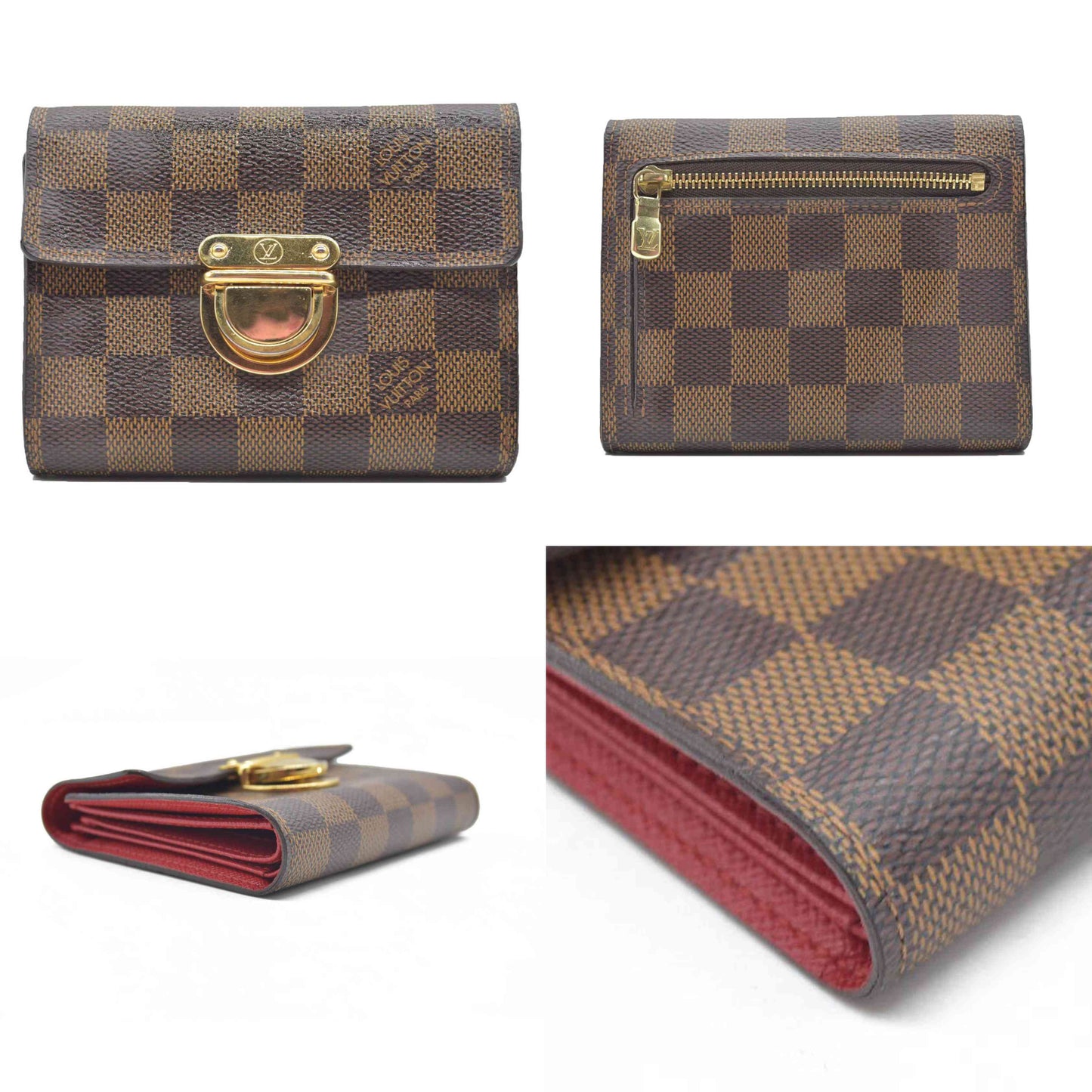 $750 LOUIS VUITTON Damier Ebene Koala Compact Wallet