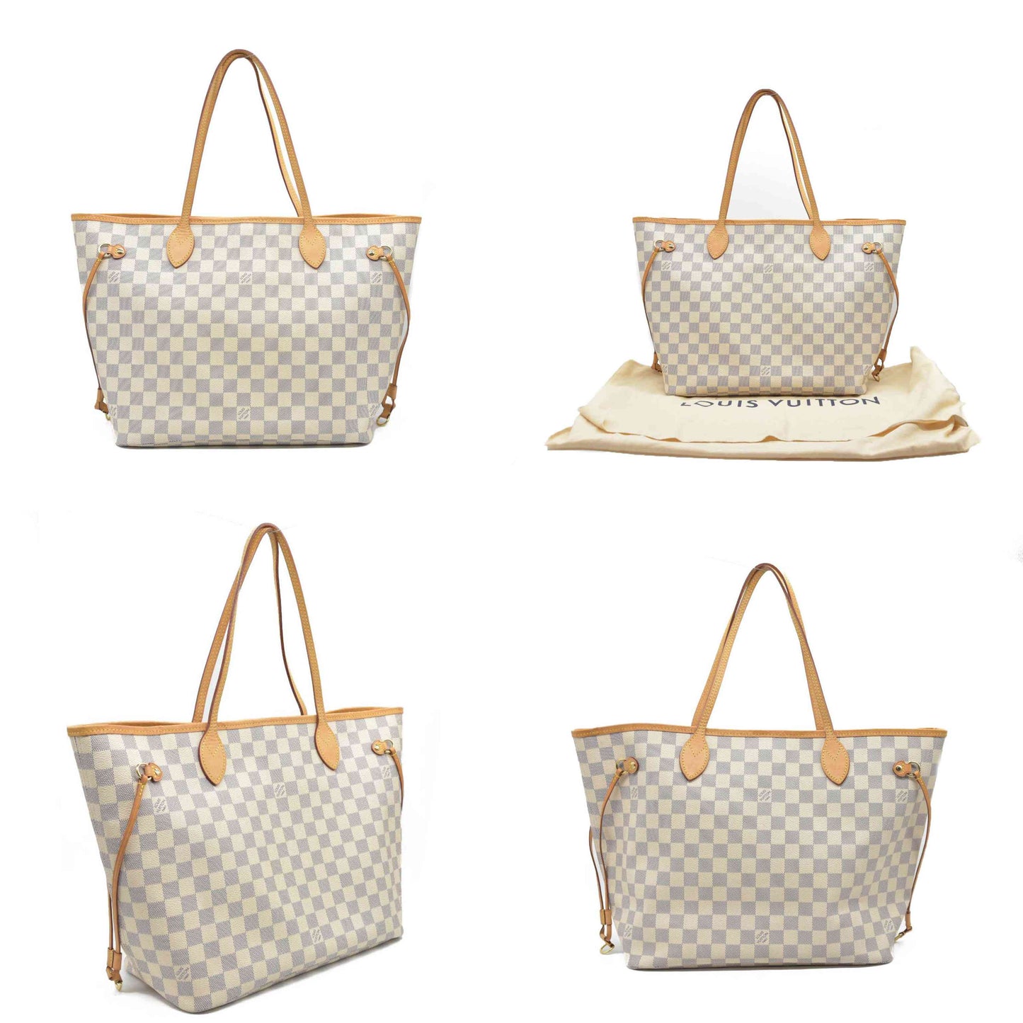 $2170 Louis Vuitton Damier Azur Neverfull MM SD3147