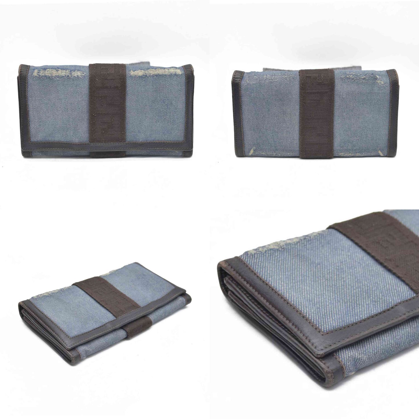 $545 Fendi Women's Wallet Jeans  Calf color leather