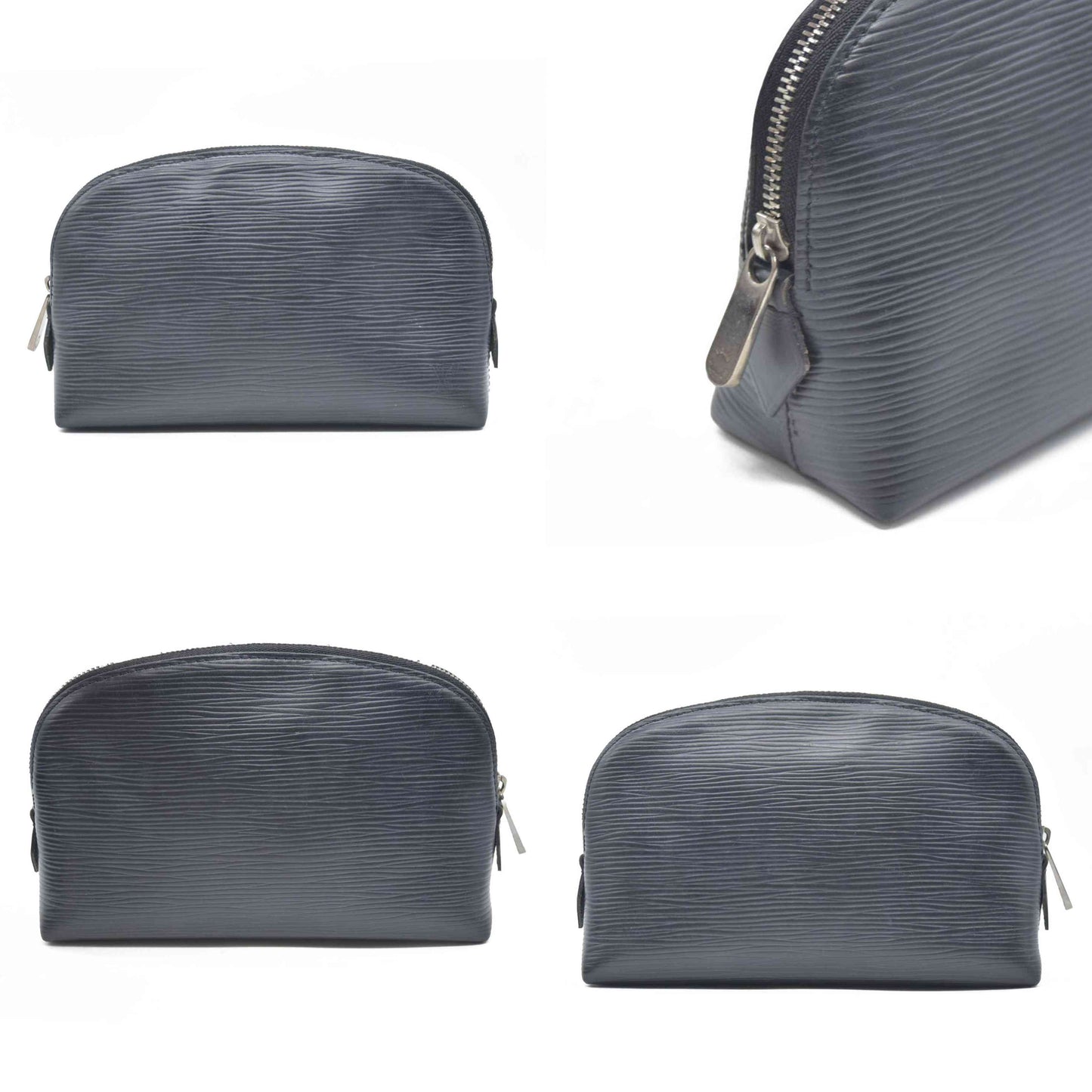 AUCTION $600 Louis Vuitton Epi Pochette Cosmetics Leather Pouch Black