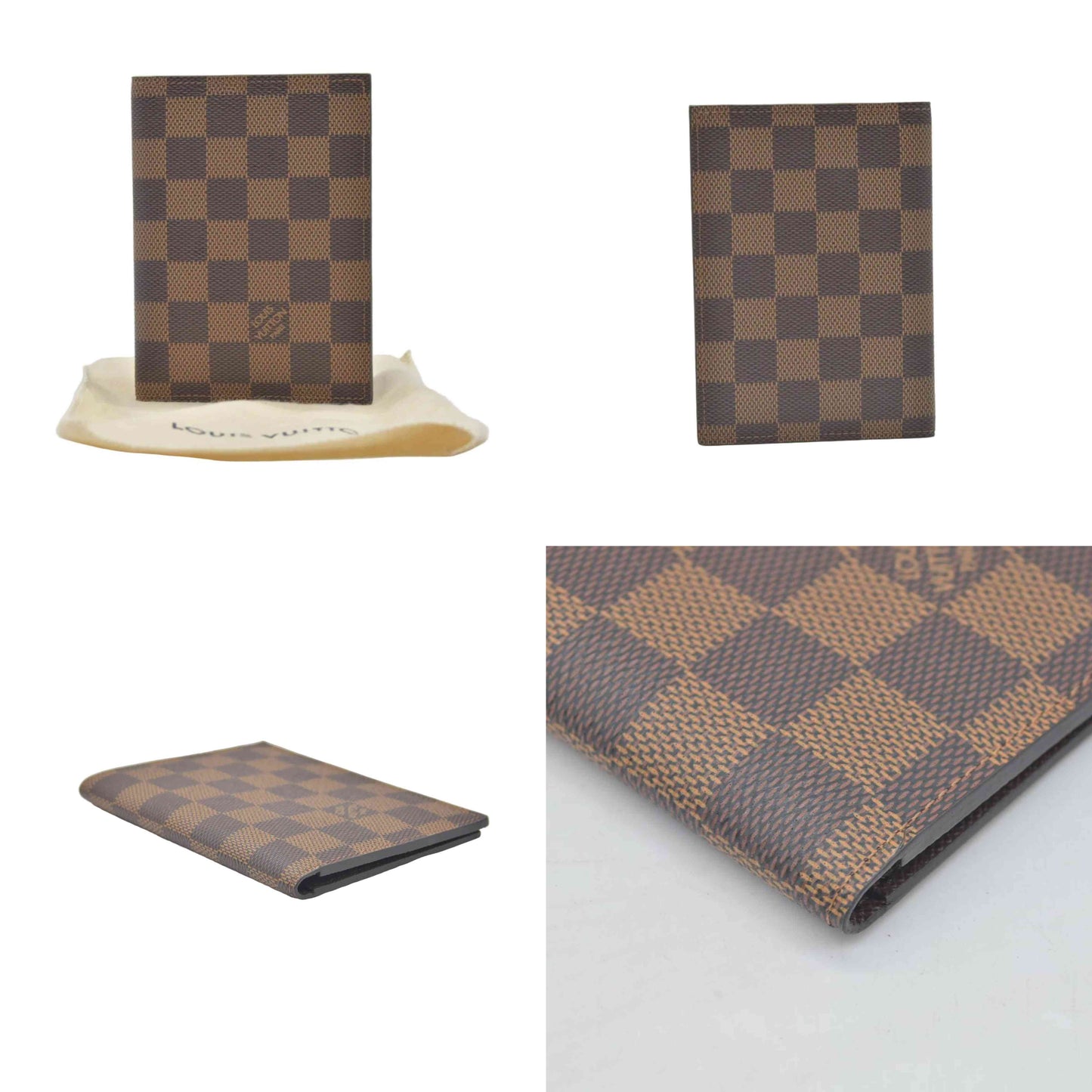 $390 Louis Vuitton  Damier Ebene Passport Cover