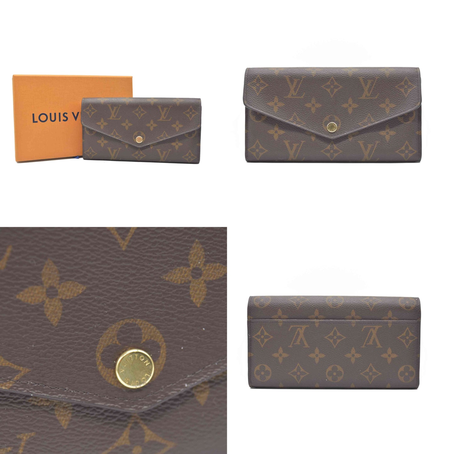 $775 Louis Vuitton  Monogram Sarah Wallet NM Rose Ballerine RFID