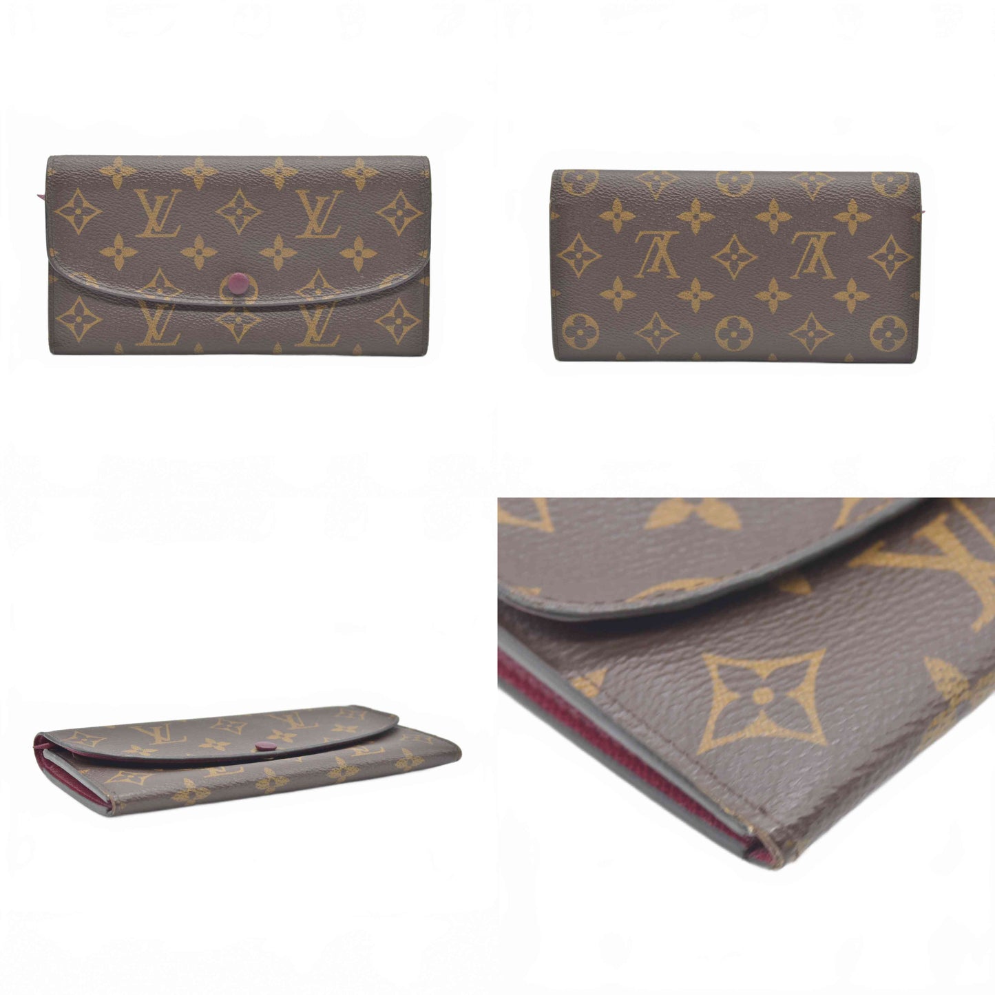 $615 Louis Vuitton Monogram Portefeuille Emilie Long Bifold Wallet Brown CN4109