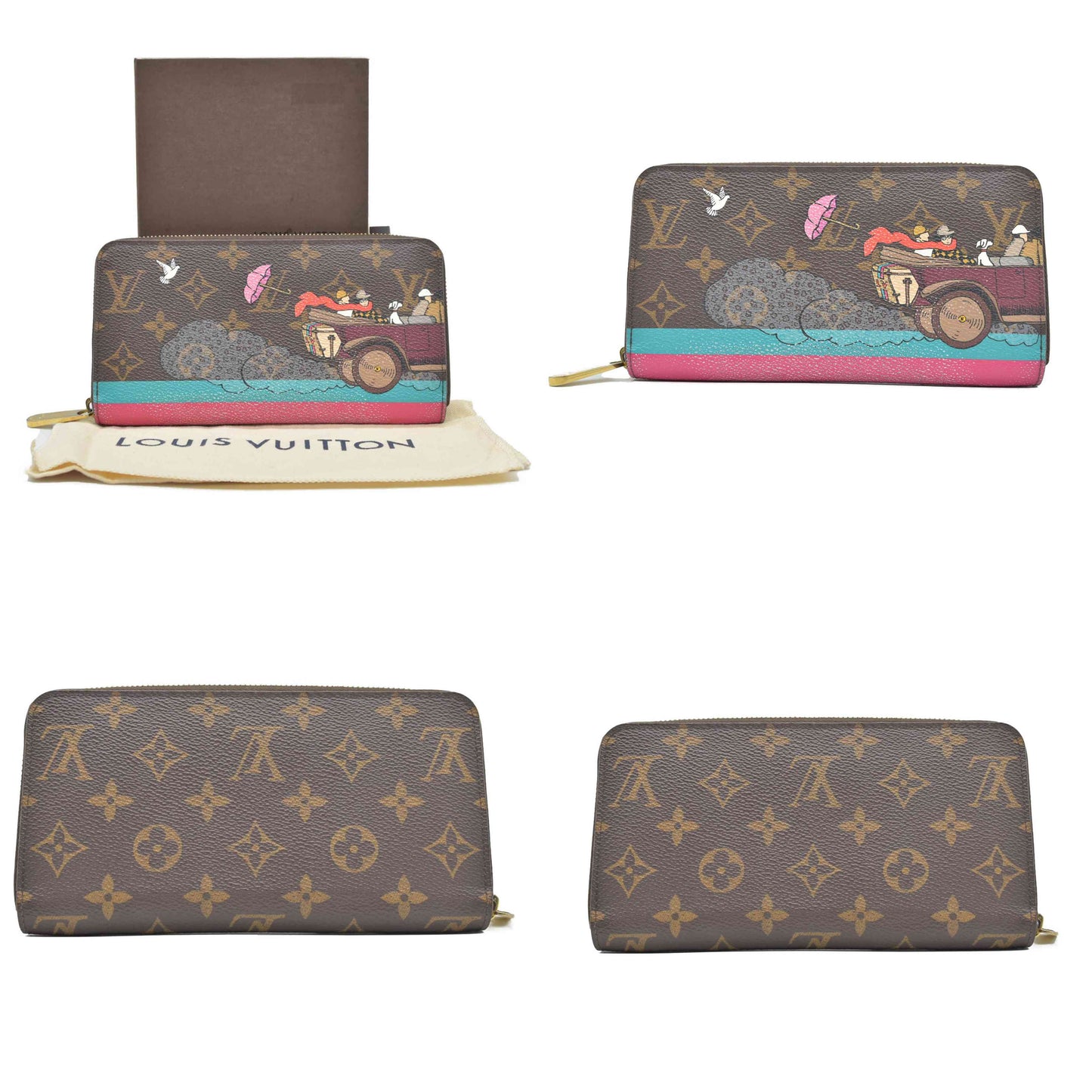 $915 Louis Vuitton Monogram 2015 Christmas Animation Zippy Wallet Hibiscus CONSIGNMENT